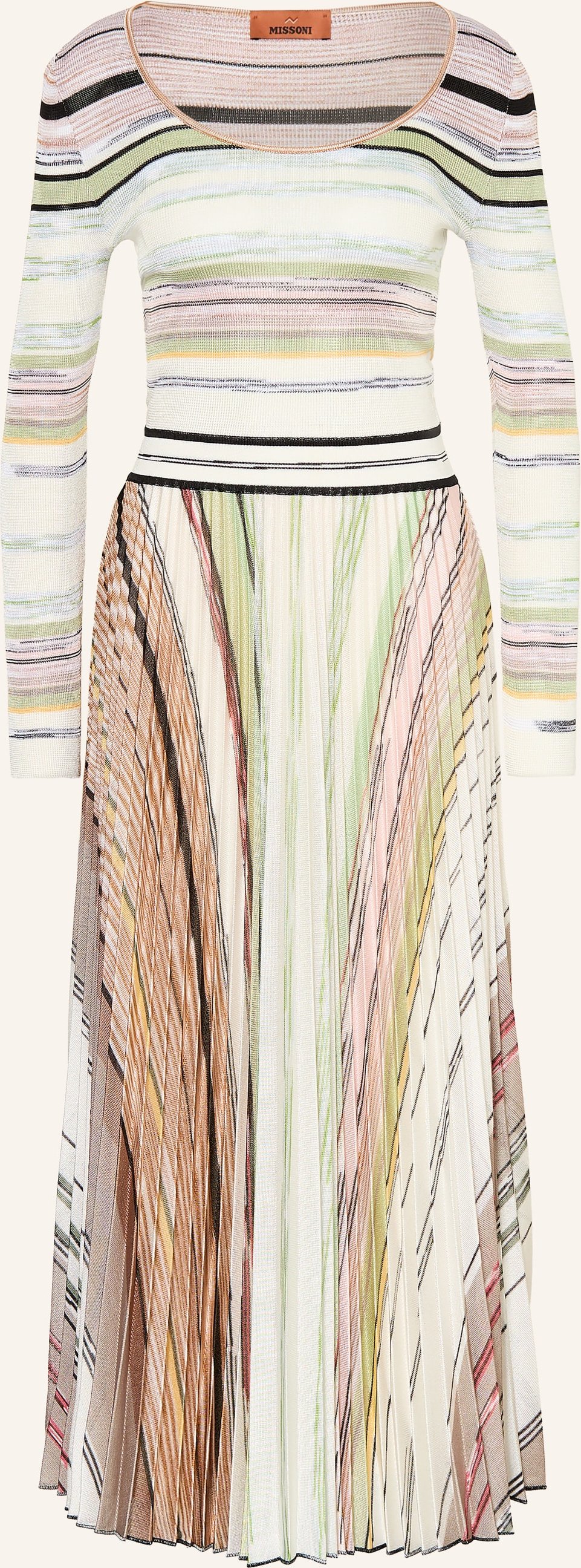 Missoni Strickkleid Mit Plissees gruen
