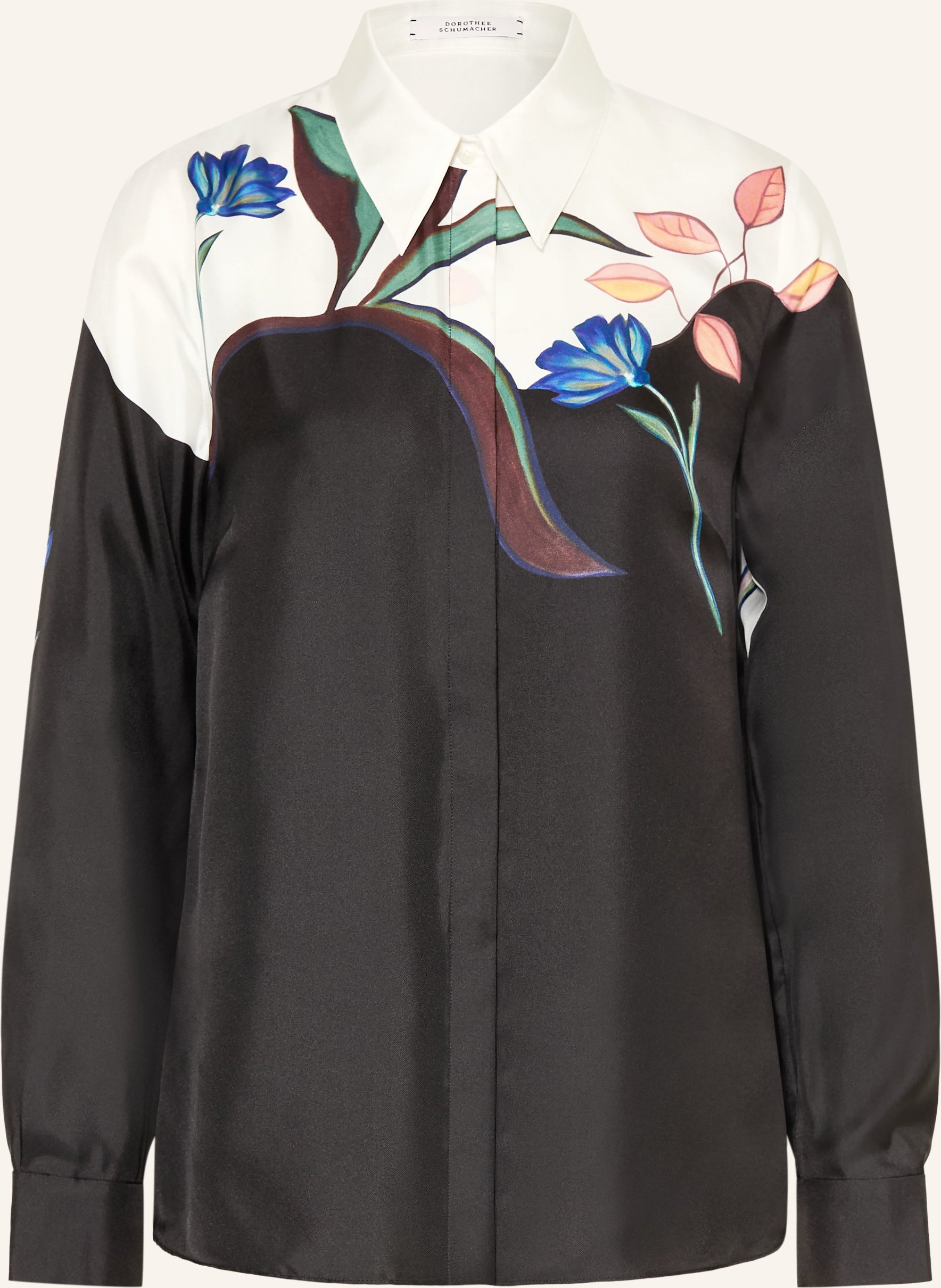 Dorothee Schumacher Hemdbluse Seductive Bloom Aus Seide schwarz