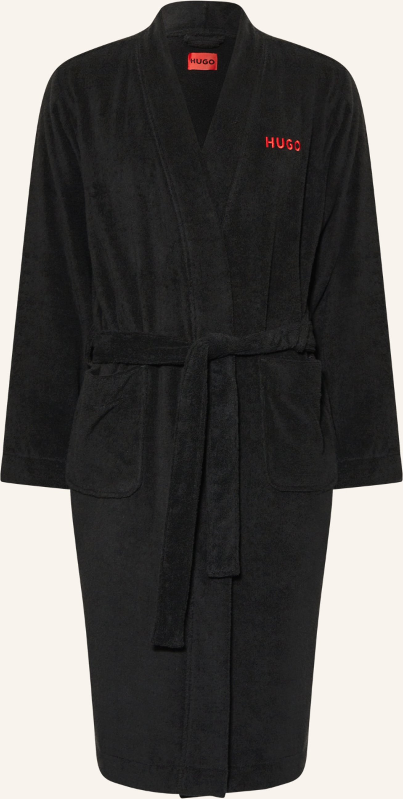 Hugo Herren-Bademantel Terry Gown schwarz