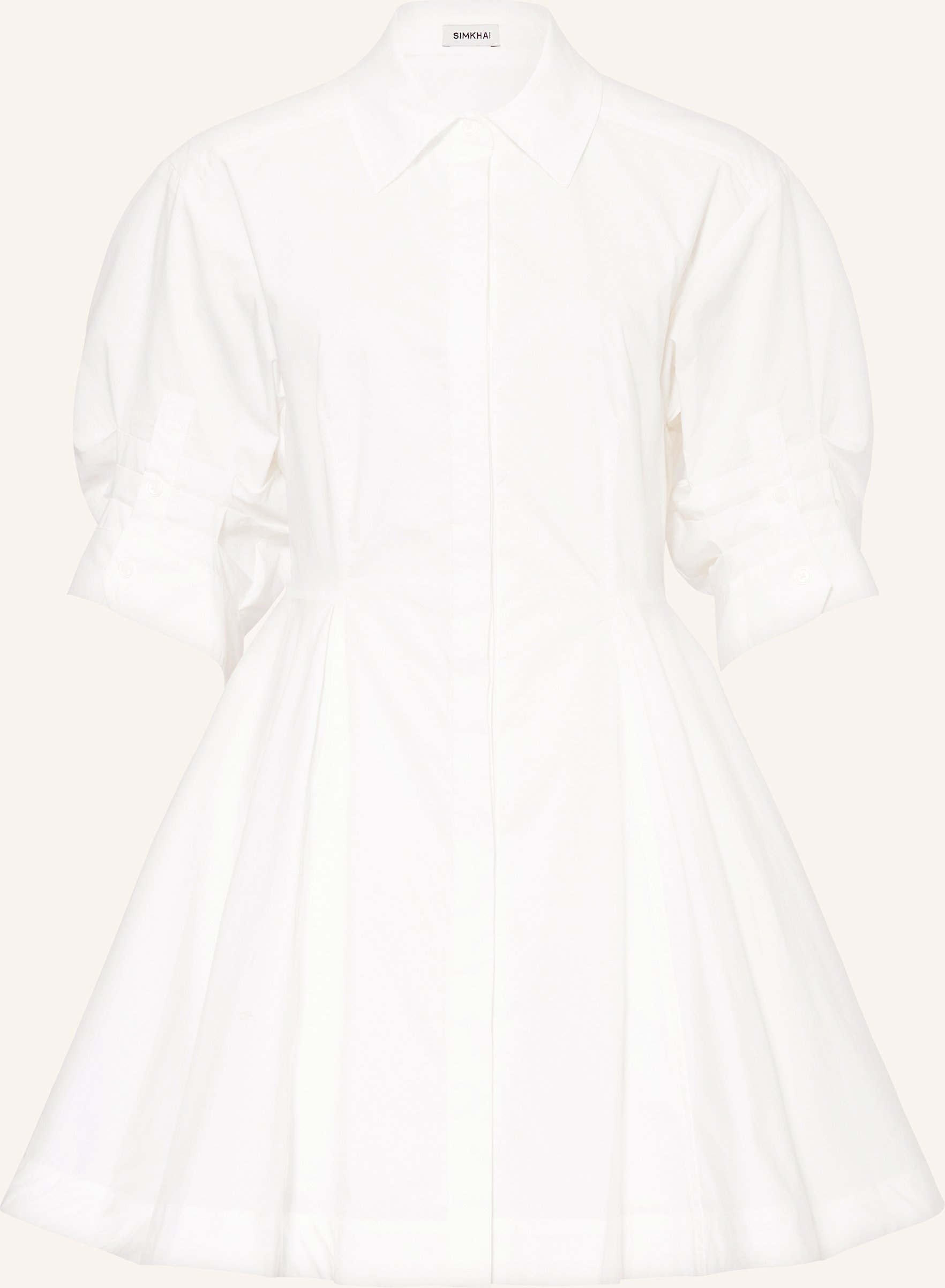 Simkhai Hemdblusenkleid Jazzie Mit 3/4-Arm weiss