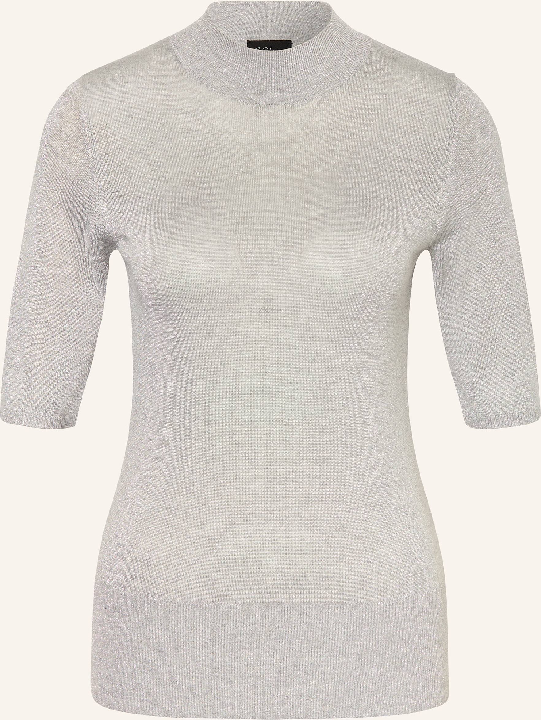 S.Oliver Black Label Strickshirt Mit Glitzergarn silber