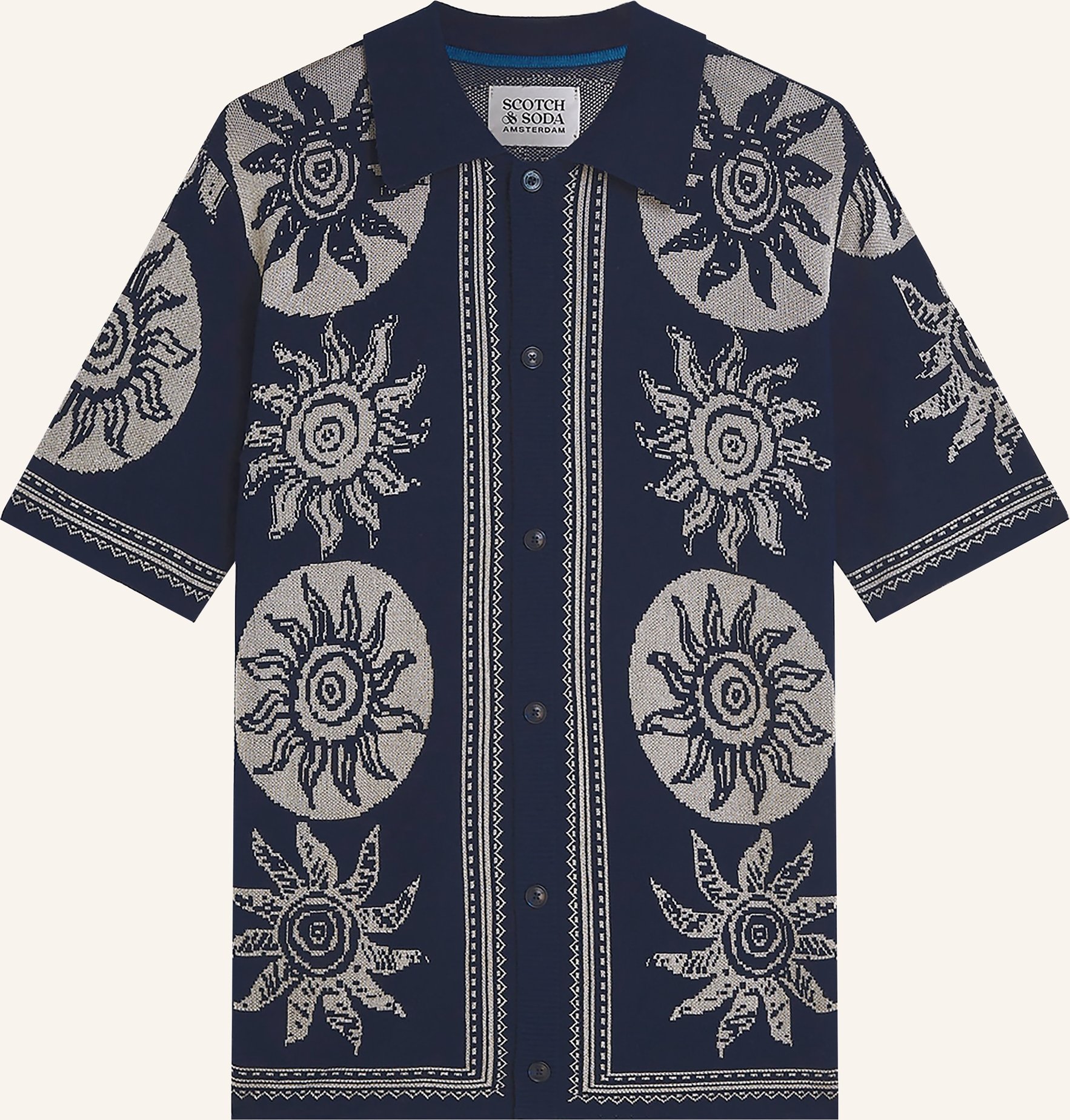 Scotch & Soda Stickhemd Regular Fit blau