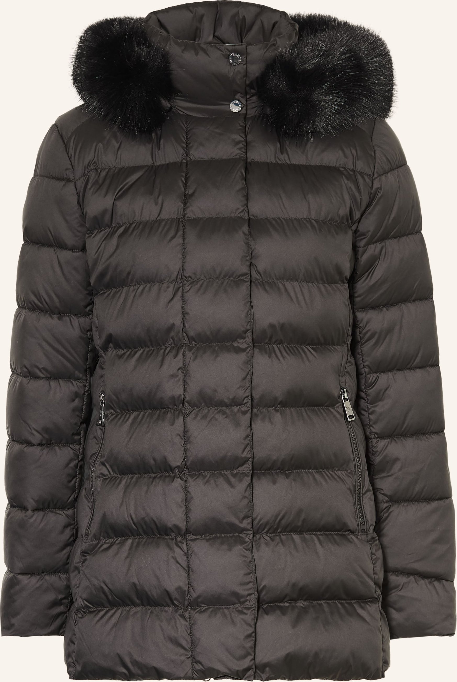 Fuchs Schmitt Steppjacke Mit Kunstfell Und Abnehmbarer Kapuze schwarz