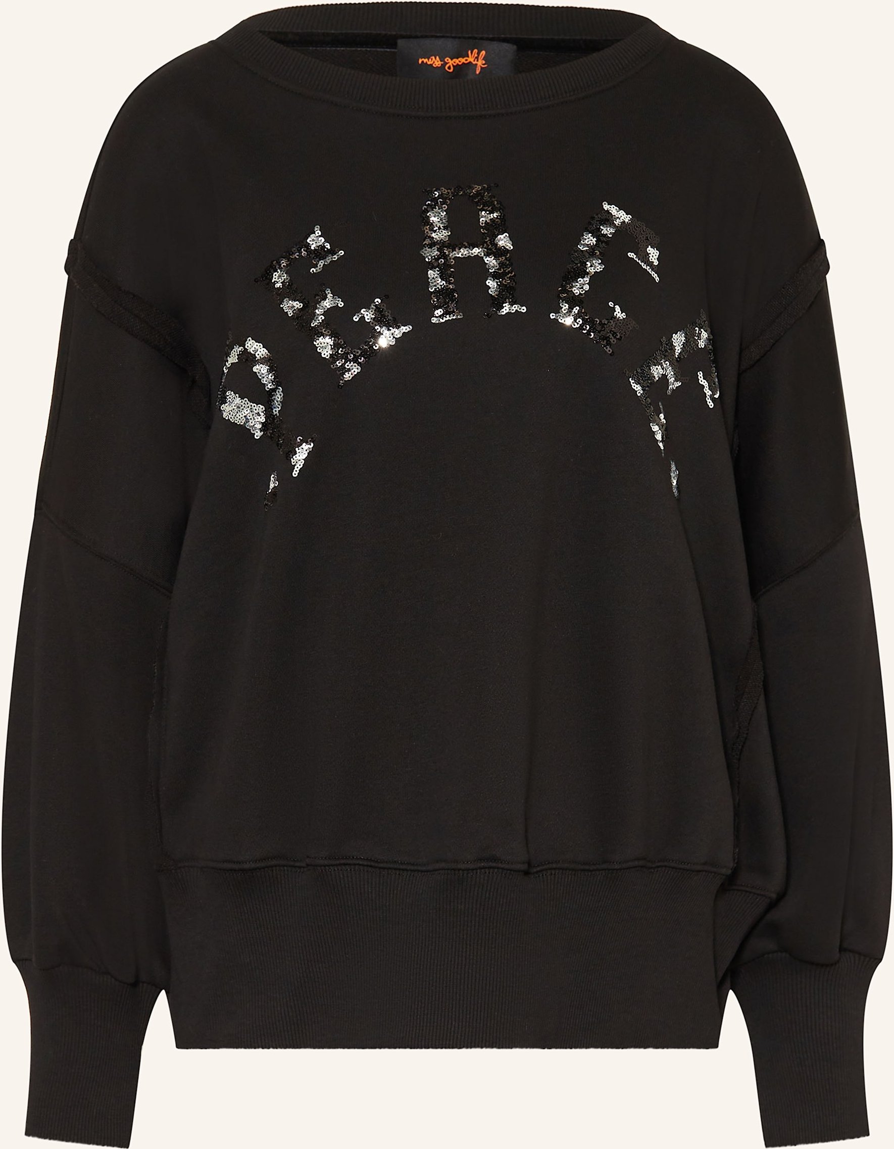 Miss Goodlife Sweatshirt Mit Pailletten schwarz