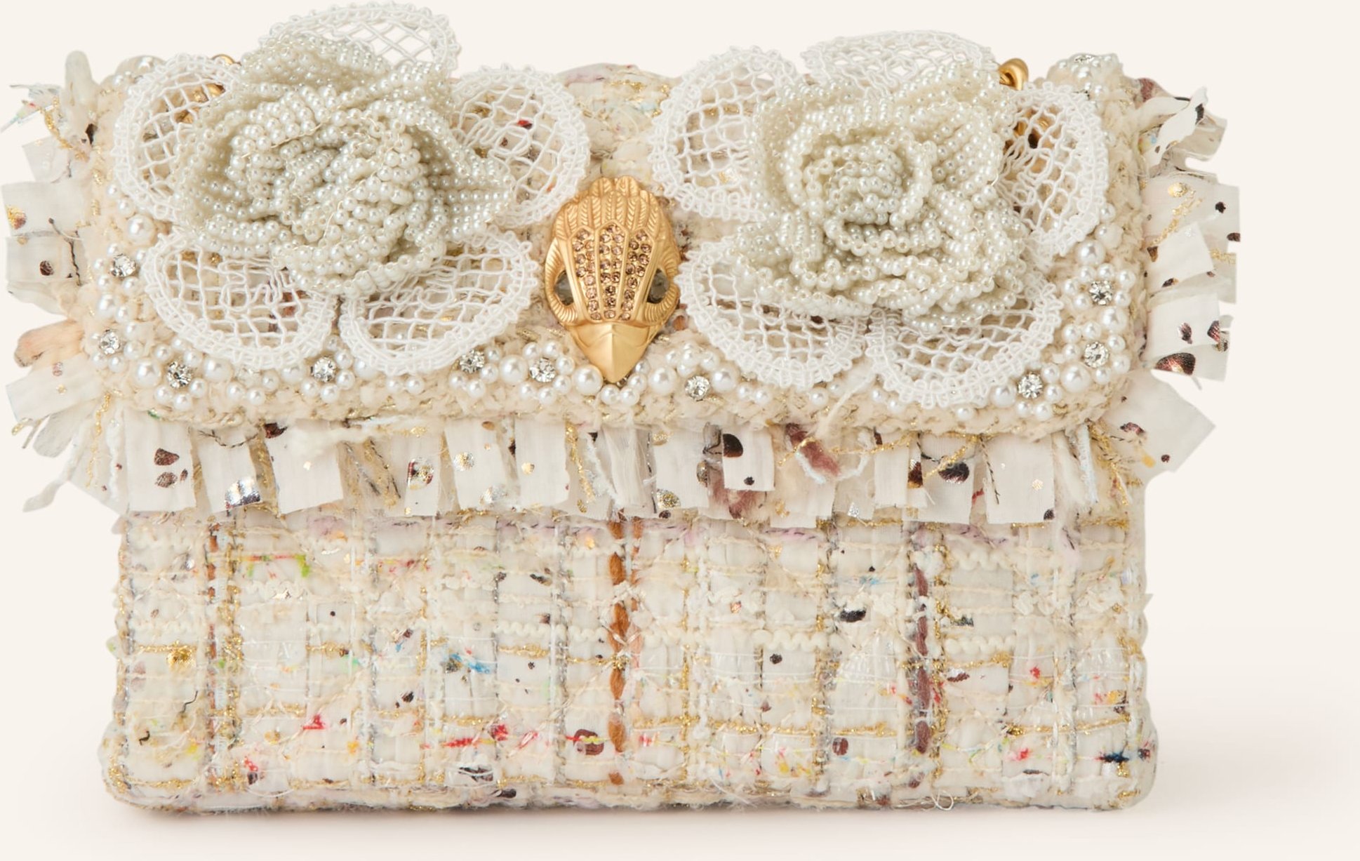 Kurt Geiger Schultertasche Kensington Mit Schmucksteinen weiss