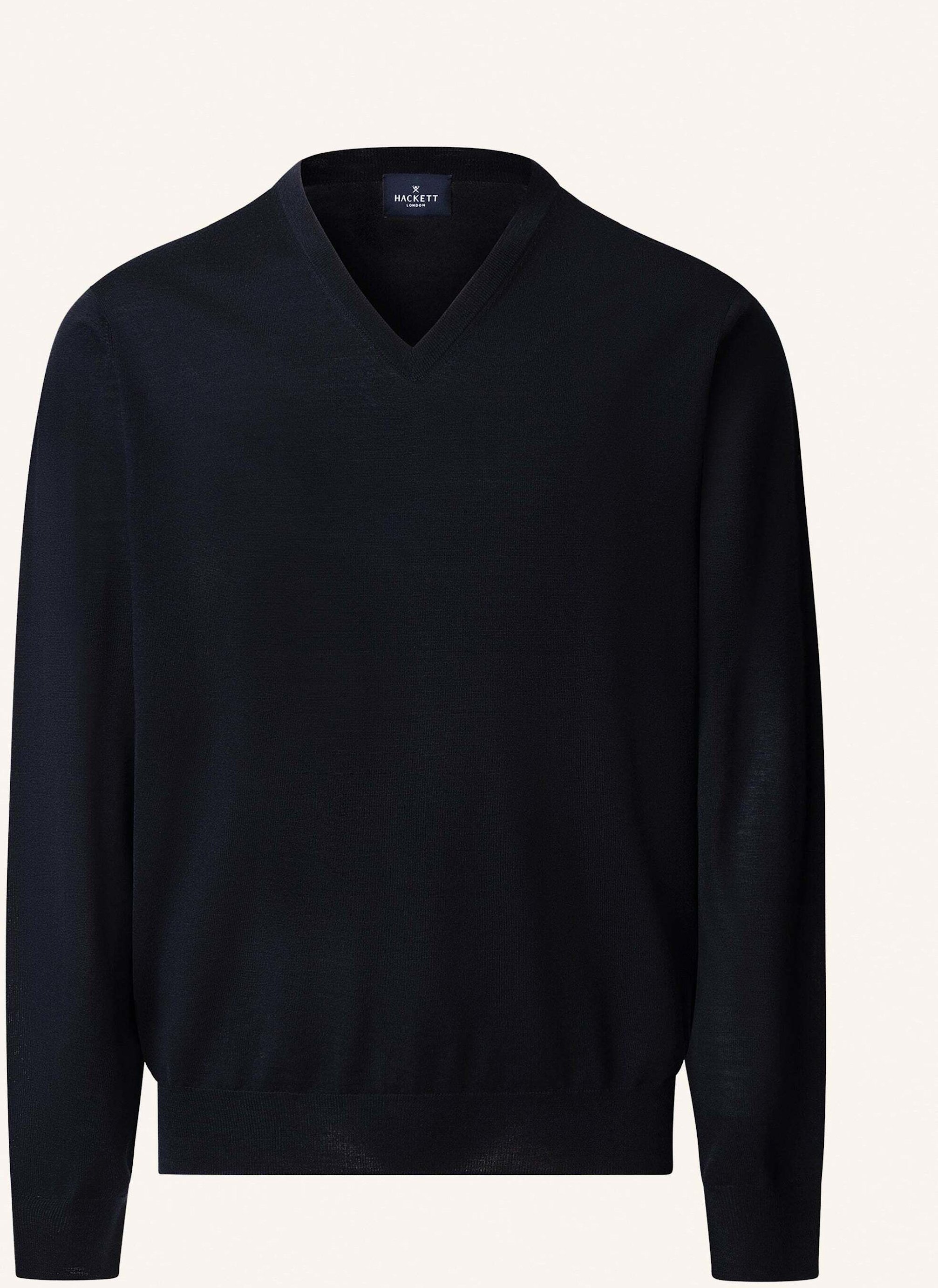 Thumbnail - Hackett London Pullover Merino Silk V Neck blau