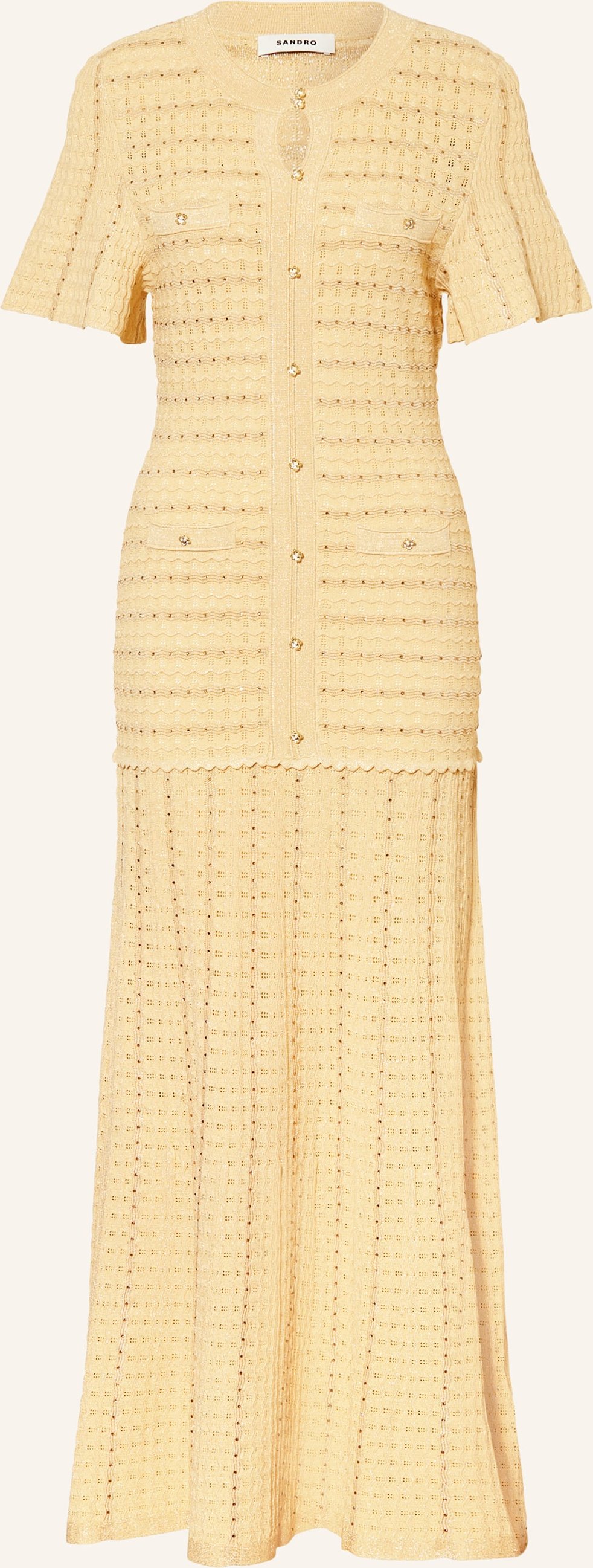 Sandro Strickkleid Diane Mit Glitzergarn gold