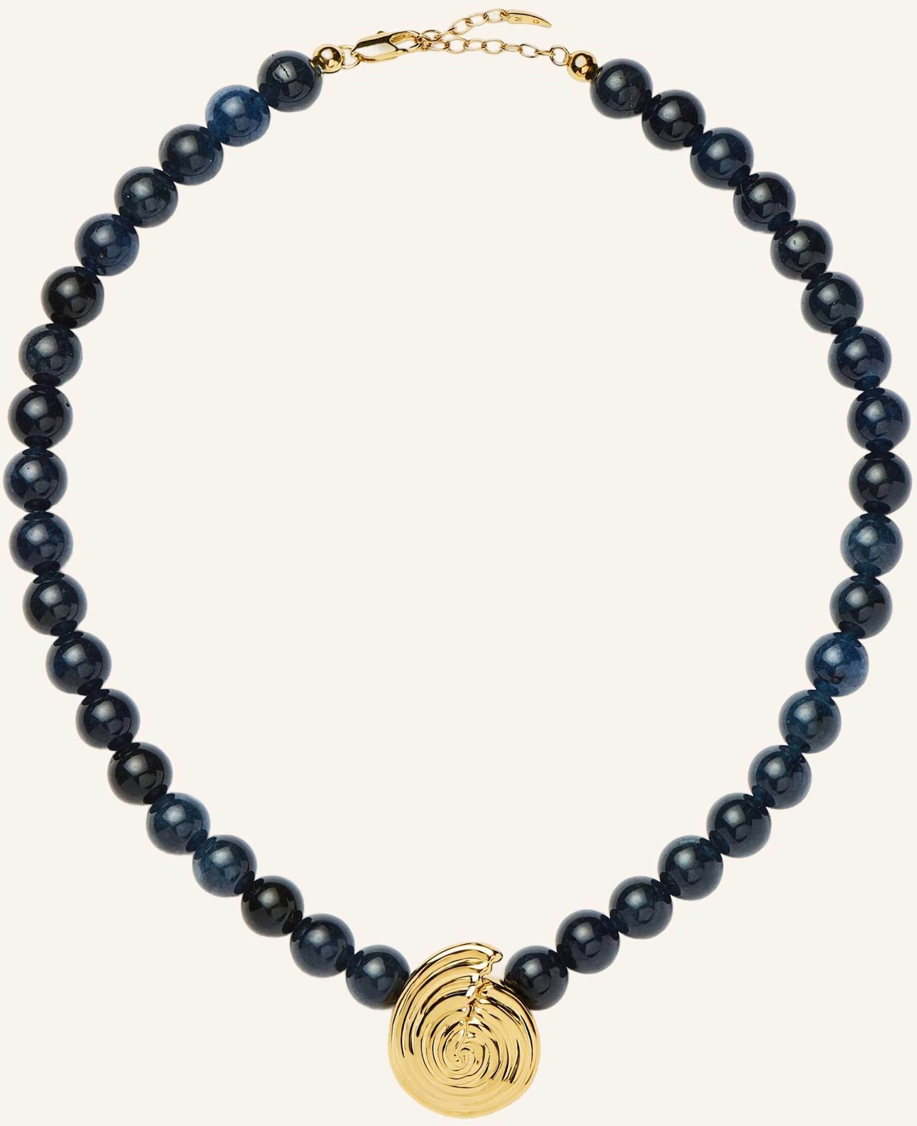 Missoma Halsketten Spiral Gemstone Beaded Pendant Necklace By Glambou gold