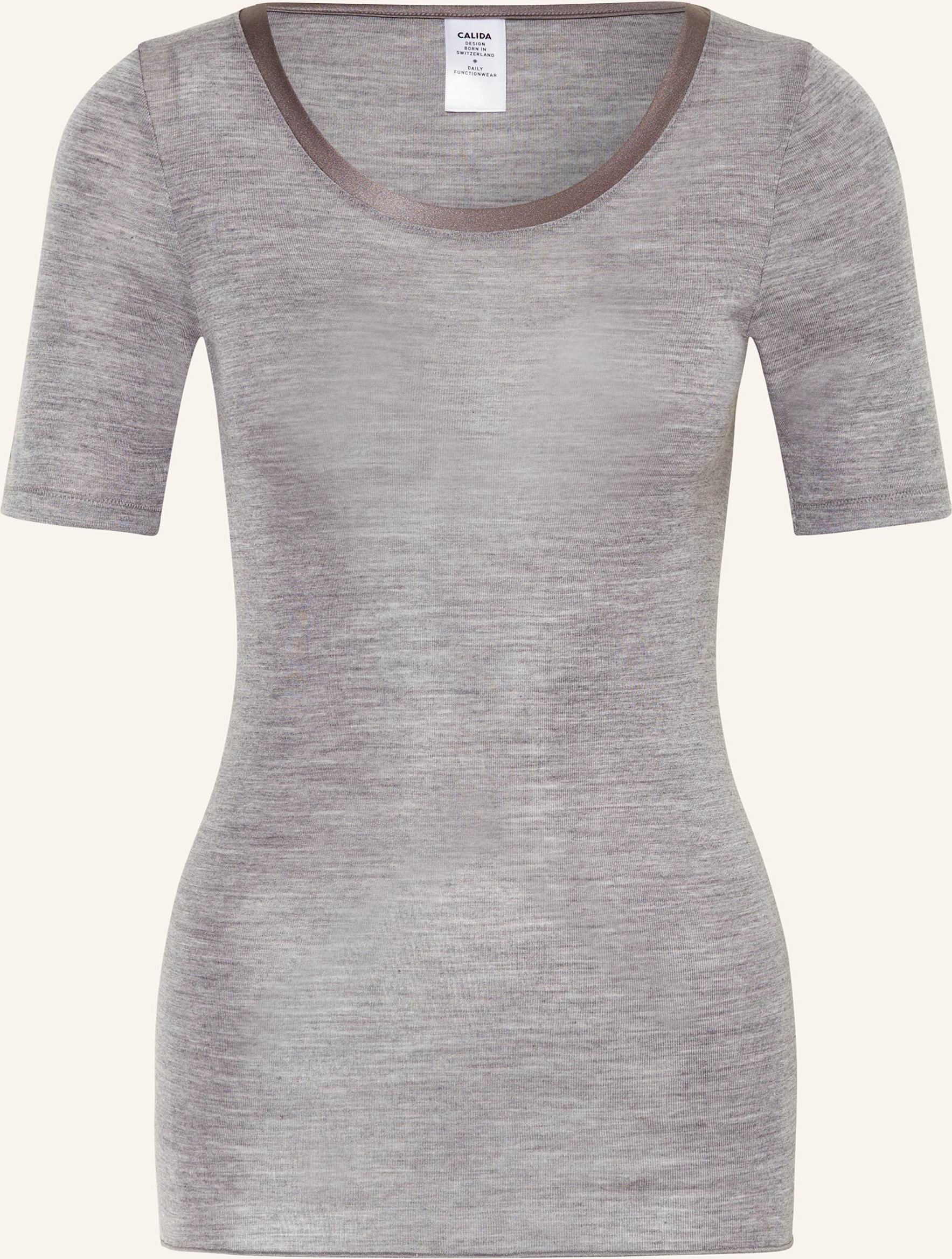 Thumbnail - Calida Lounge-Shirt True Confidence Mit Seide grau