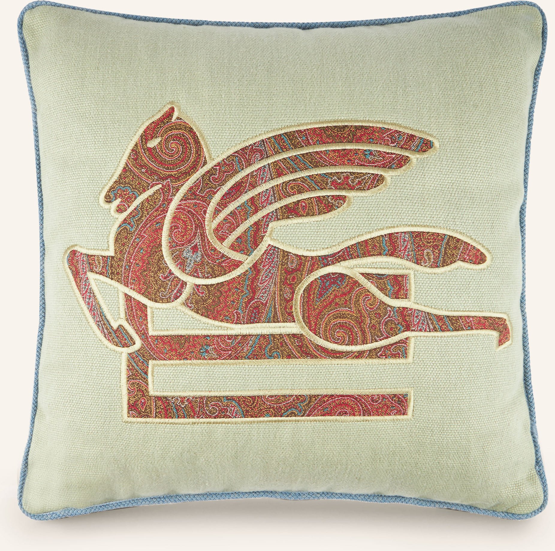 Etro Home Dekokissen Aus Leinen gruen