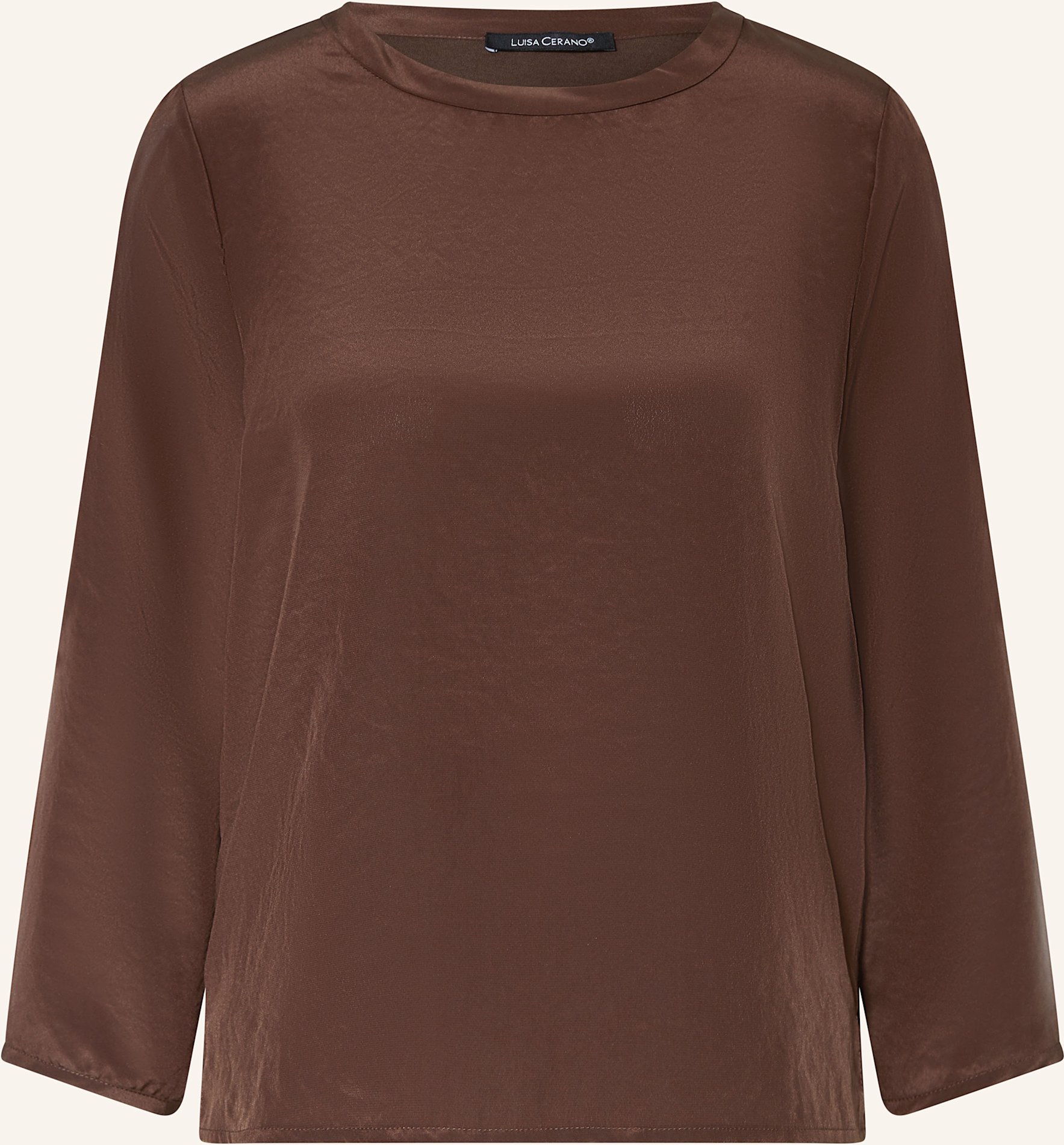 Luisa Cerano Blusenshirt Aus Satin Mit 3/4-Arm braun