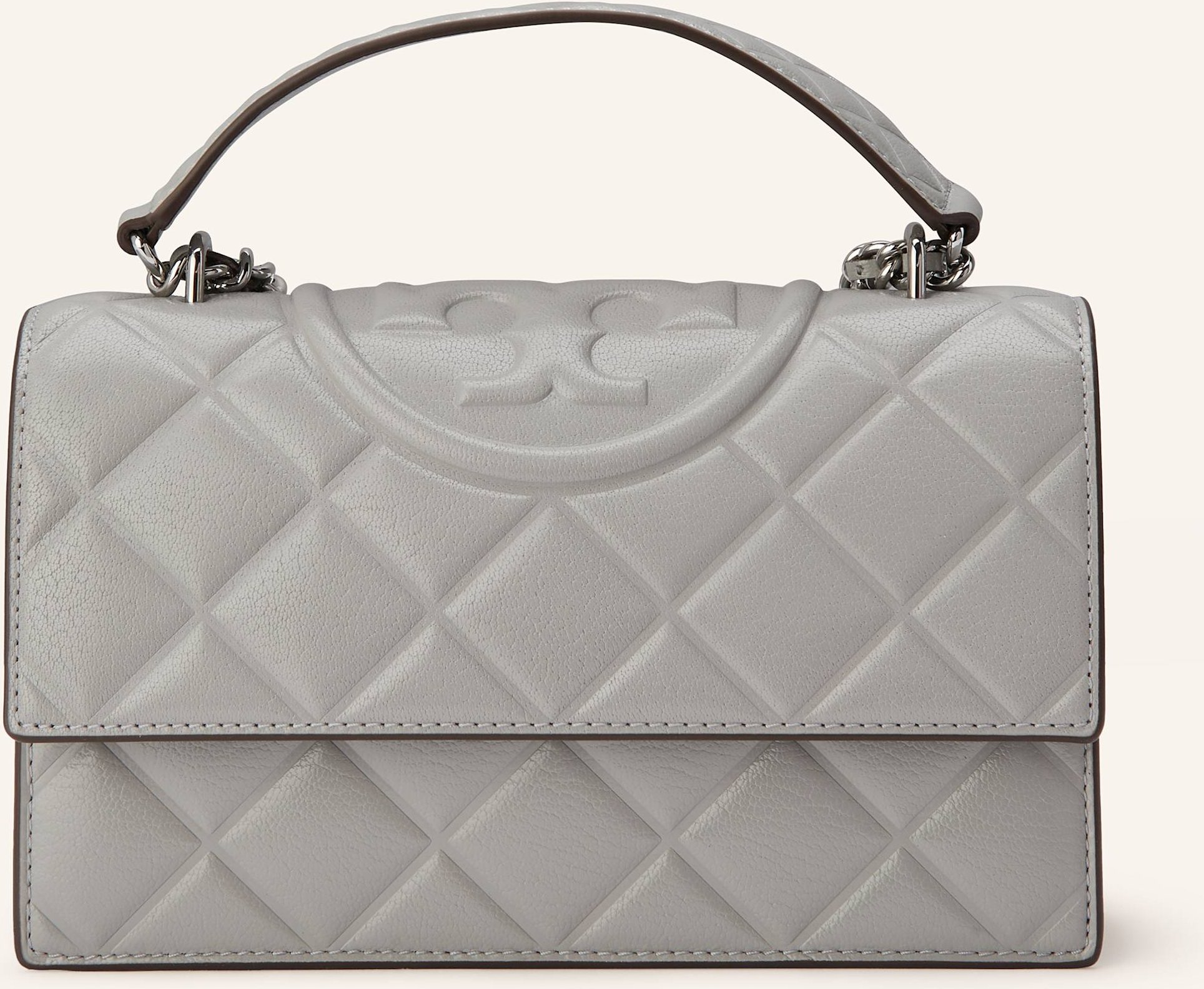 Thumbnail - Tory Burch Schultertasche Fleming grau