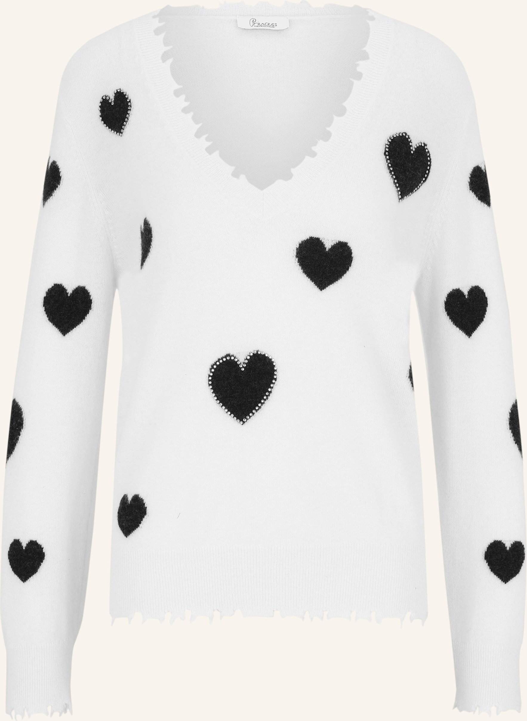Princess Goes Hollywood Pullover Mit Schmucksteinen weiss