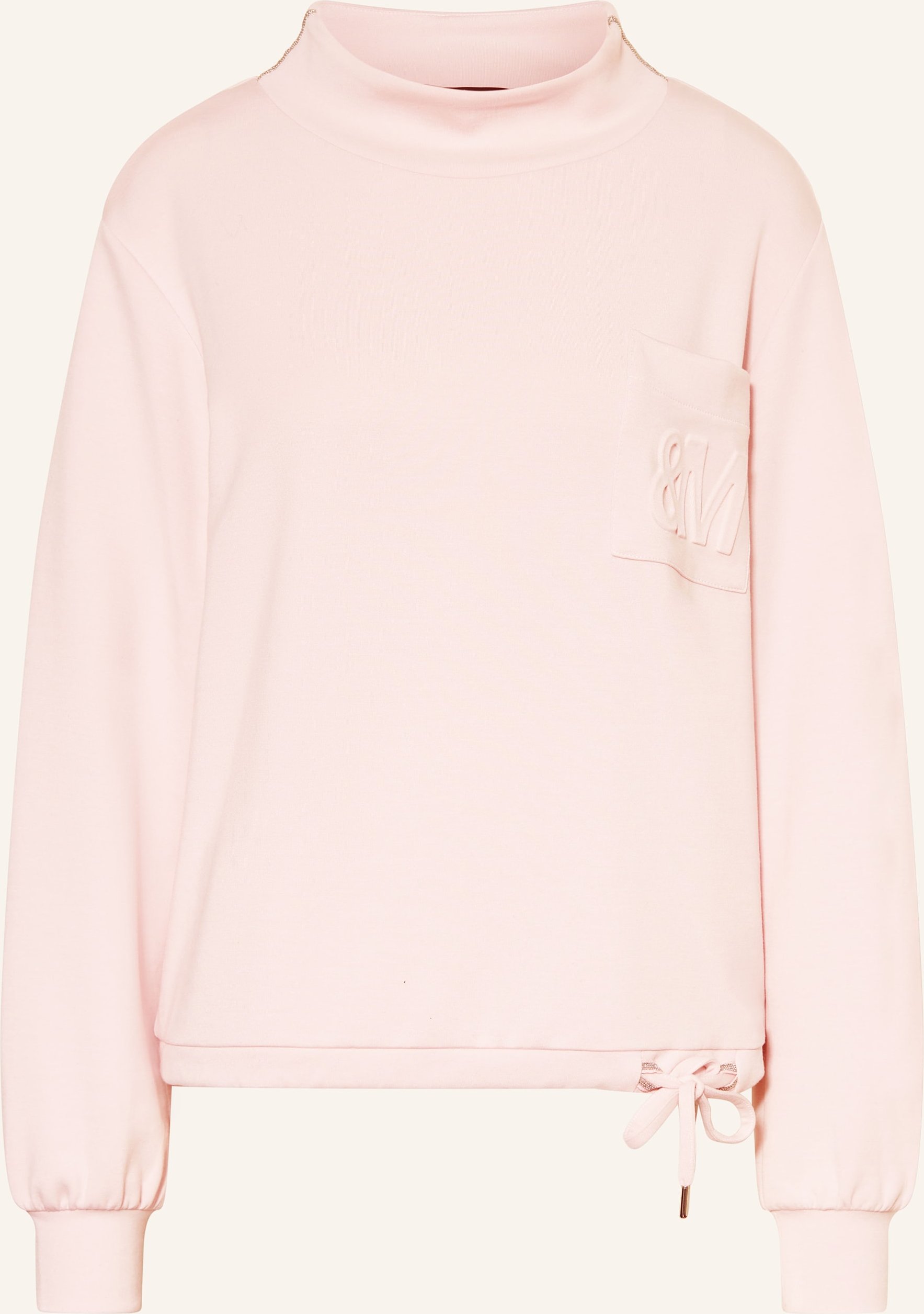 Monari Sweatshirt Mit Schmuckperlen rosa
