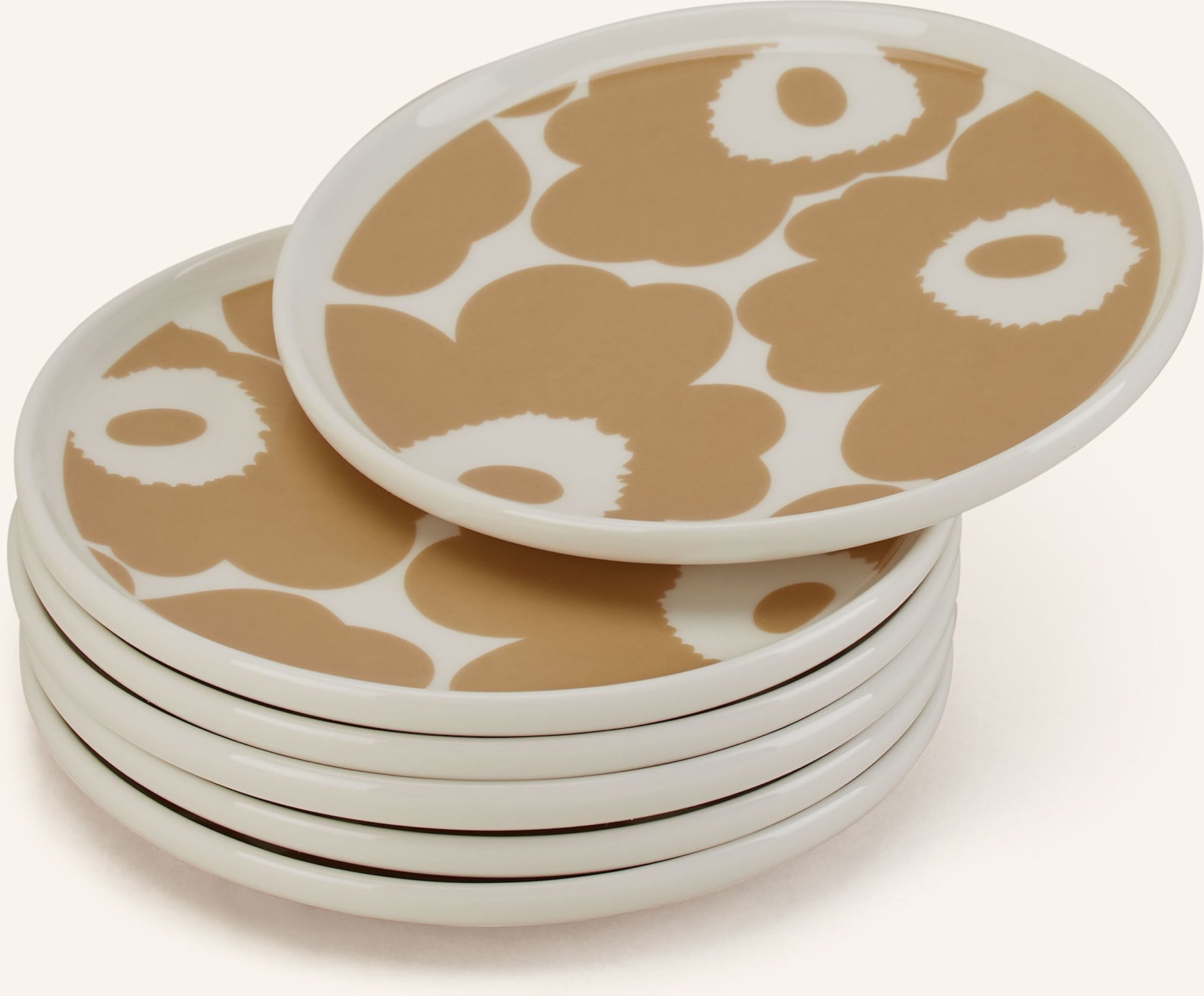Marimekko 6er-Set Unterteller Oiva/Unikko beige