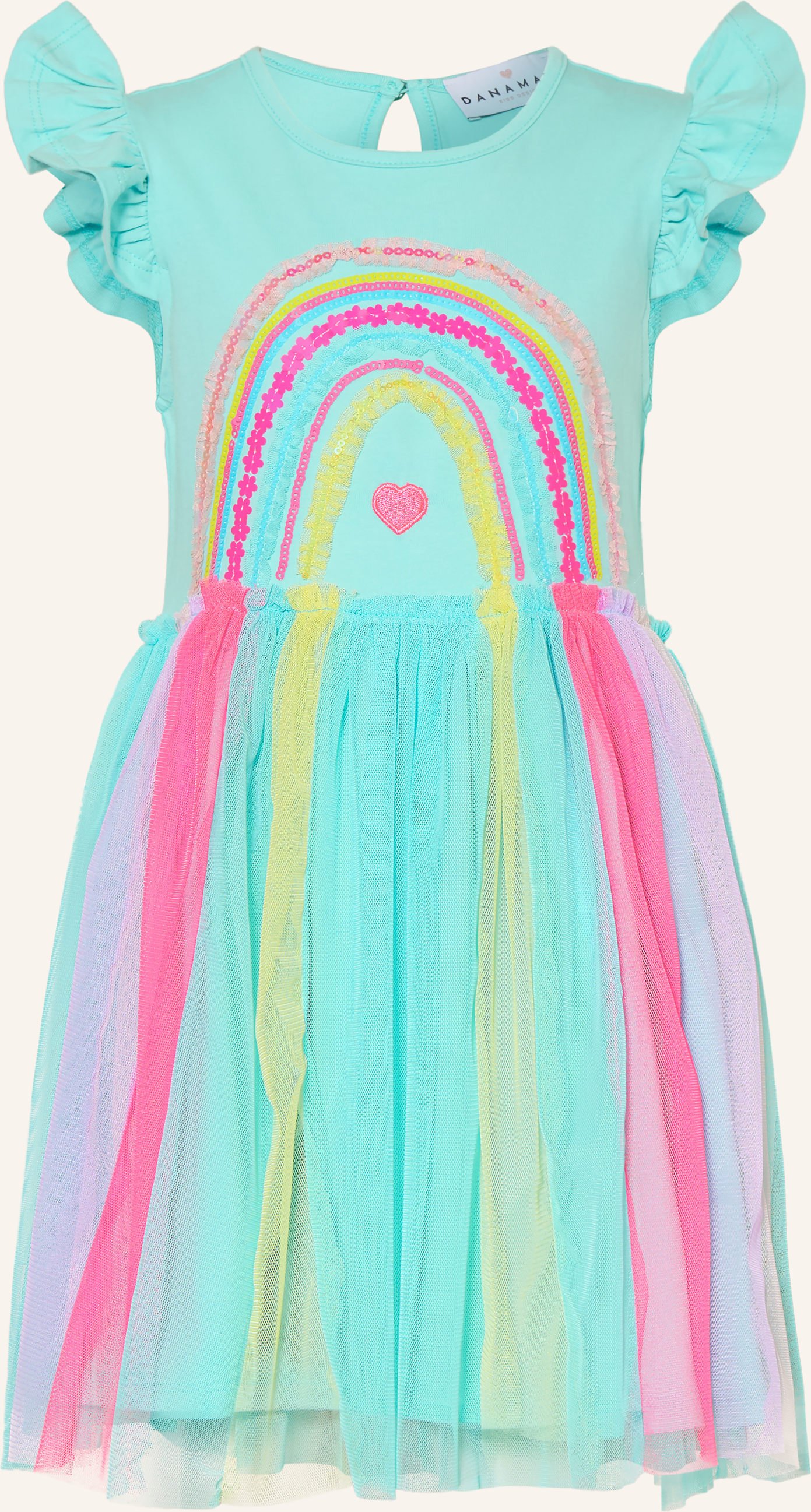 Danamade Kleid Im Materialmix Mit Pailletten blau