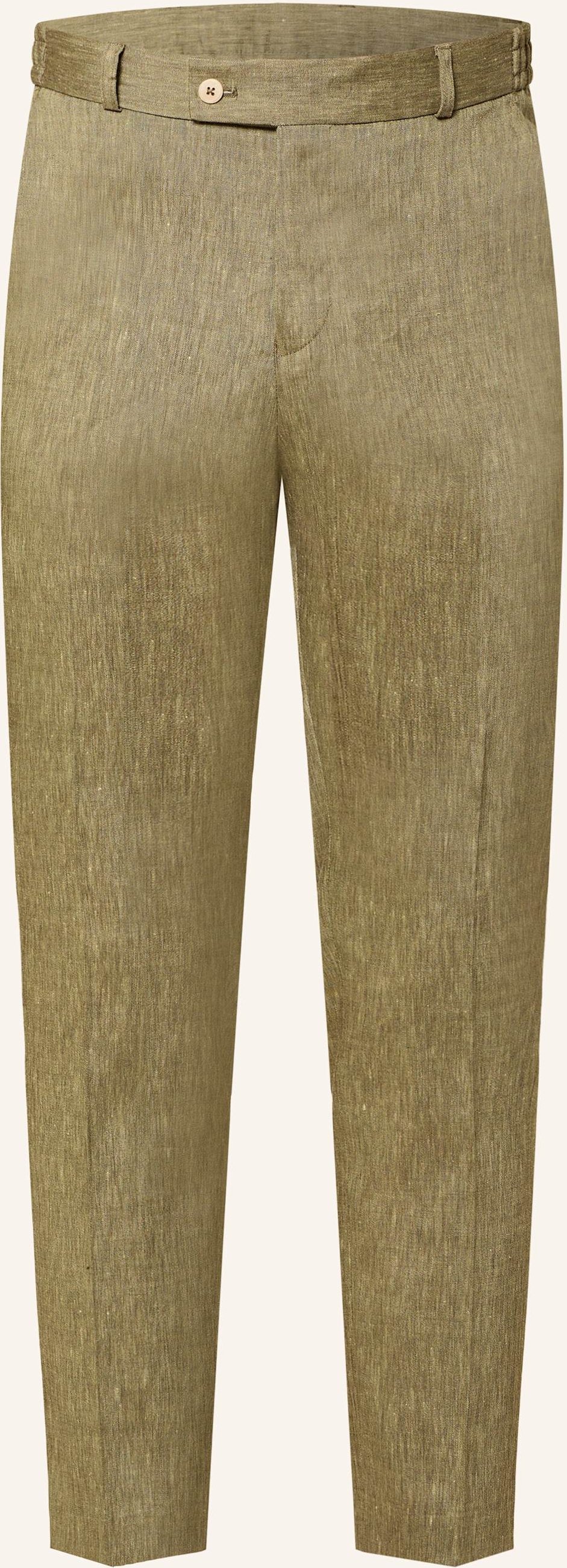 Paul Anzughose Extra Slim Fit Mit Leinen gruen