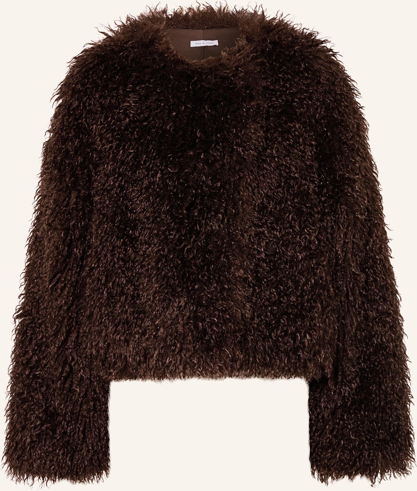 Mrs & Hugs Kunstfell-Jacke braun