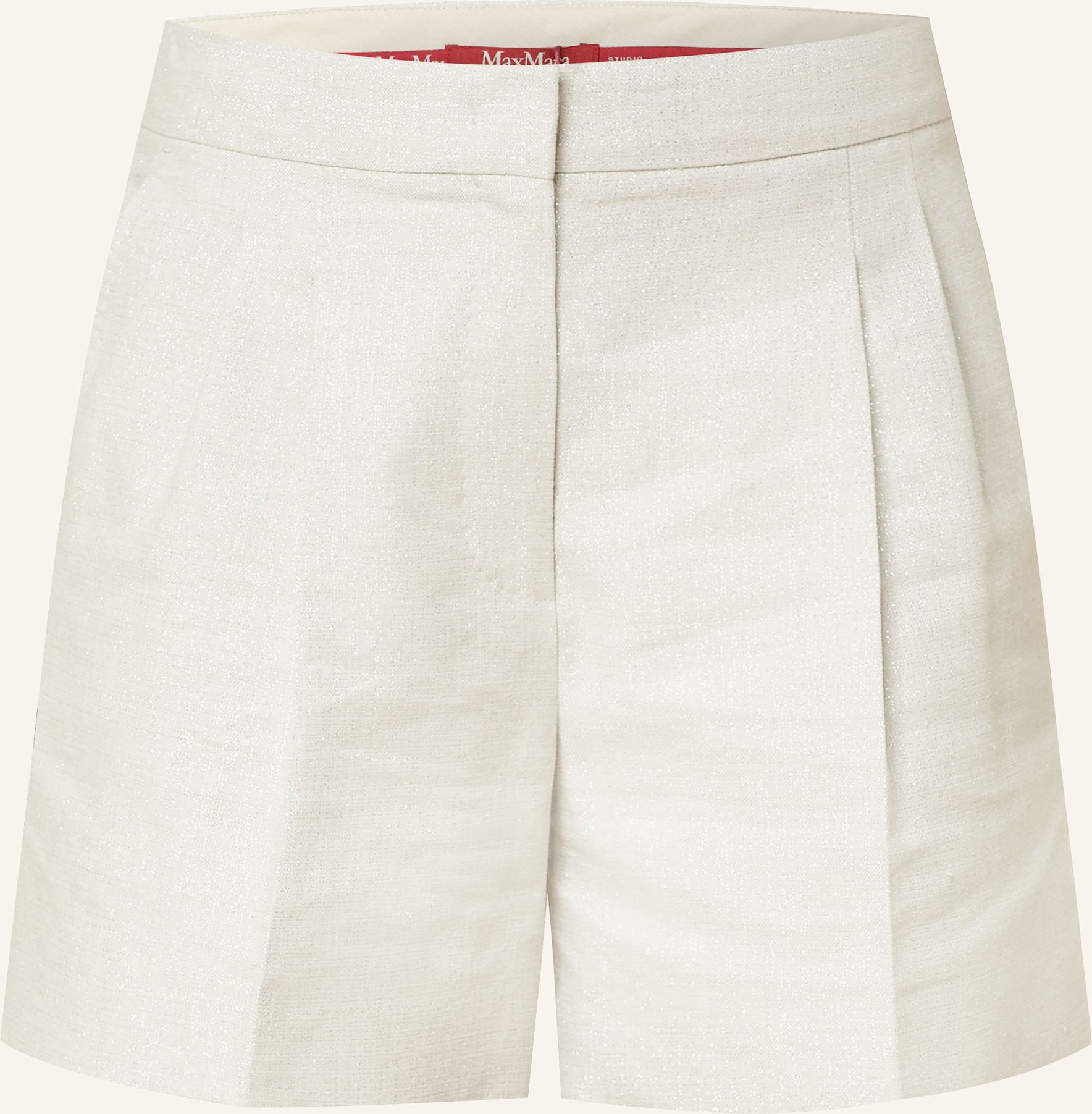Thumbnail - Max Mara Studio Shorts Favilla Mit Leinen Und Glitzergarn silber