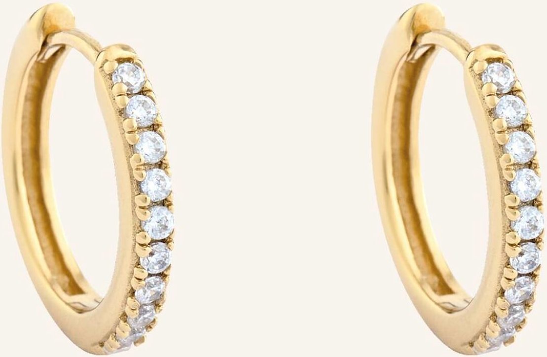 Pompidou Creolen Lillian Tiny Pavé By Glambou gold