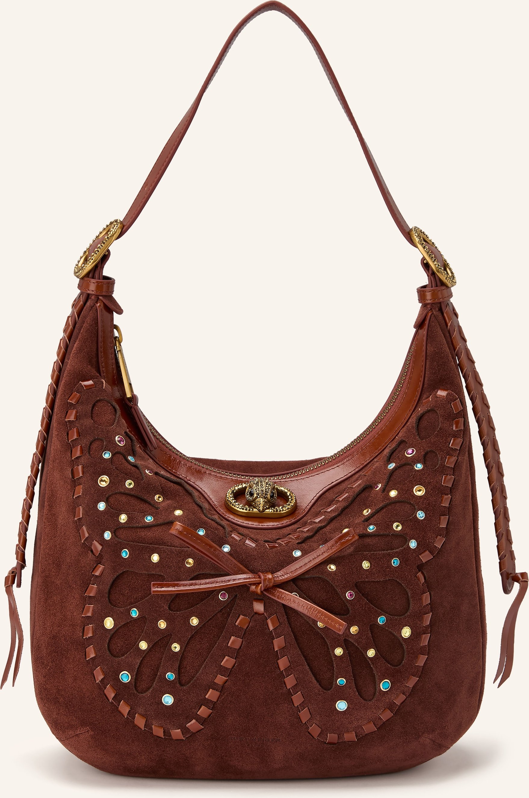 Kurt Geiger Schultertasche Mit Schmucksteinen braun