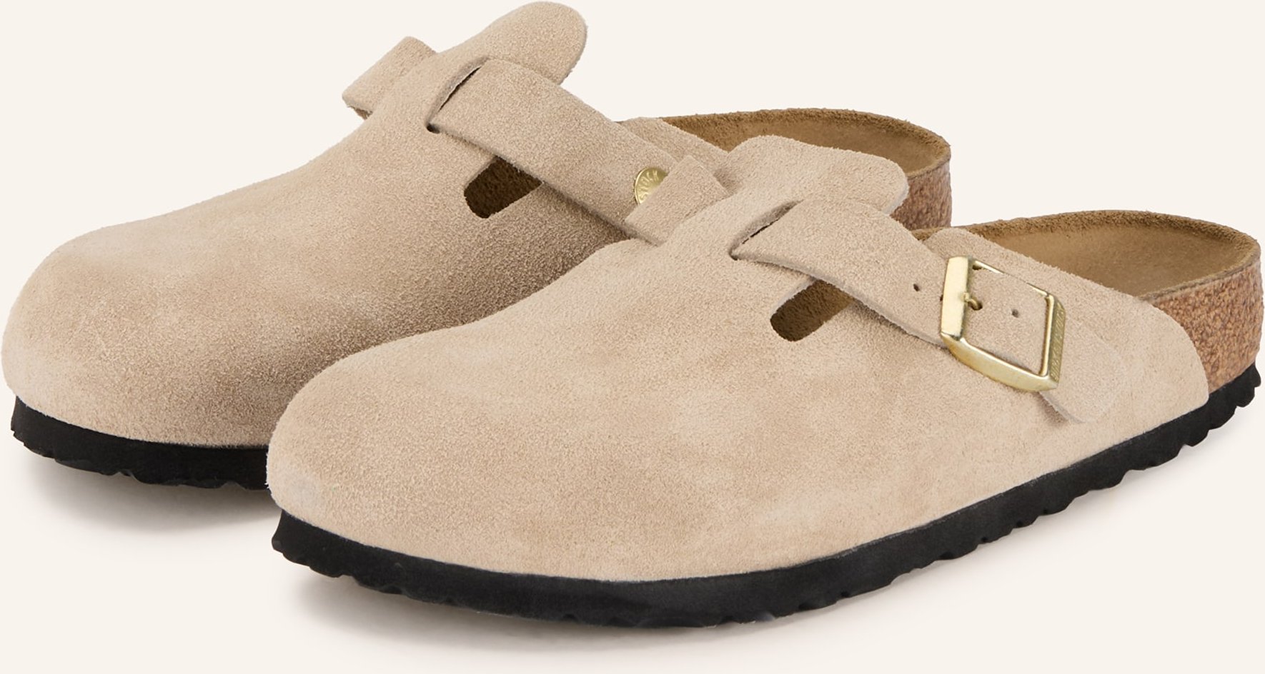 Thumbnail - Birkenstock Pantoletten Boston Bs beige