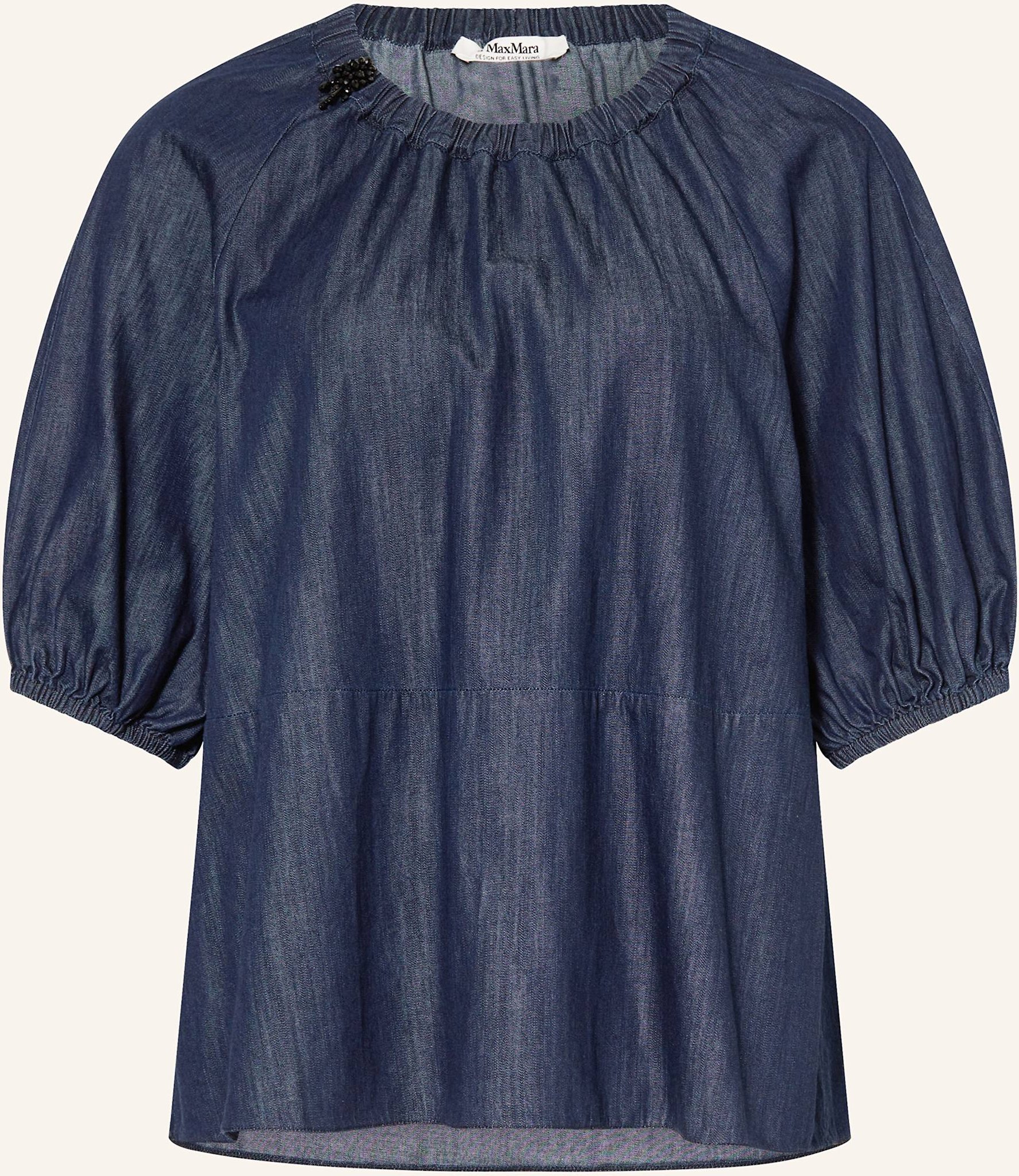 S Max Mara Blusenshirt Talia In Jeansoptik Mit 3/4-Arm blau
