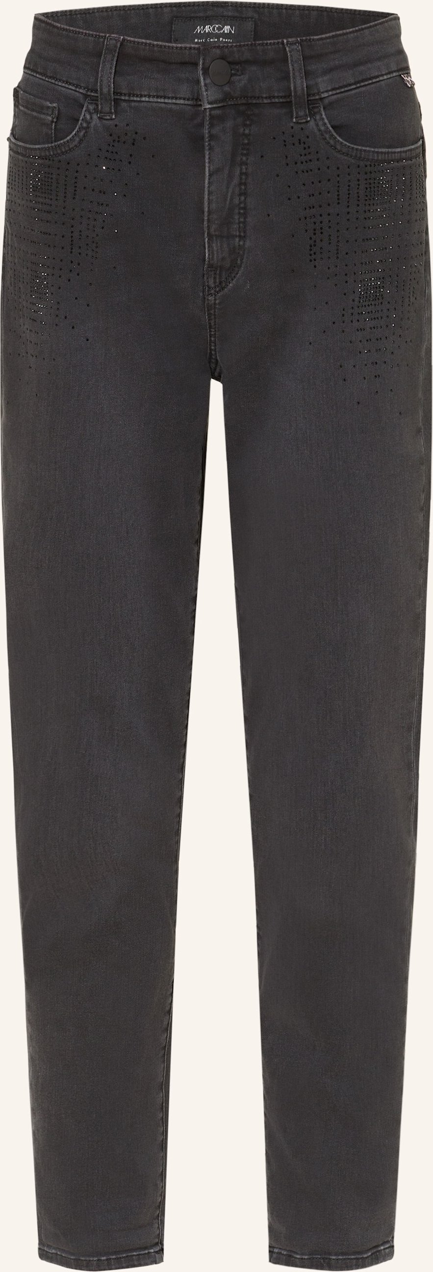 Thumbnail - Marc Cain Mom Jeans Riad Mit Schmucksteinen grau