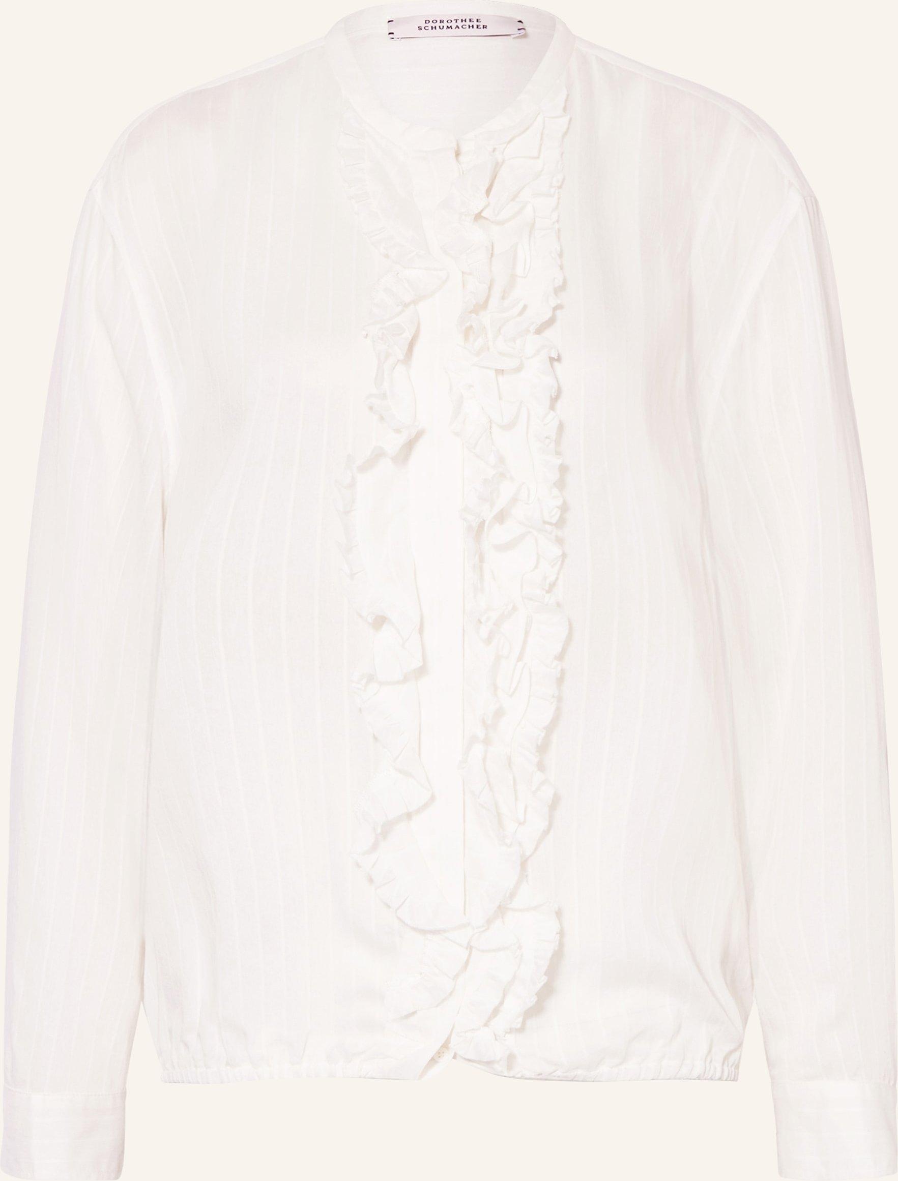 Dorothee Schumacher Blusenshirt Cool Stripe Mit Rüschen weiss
