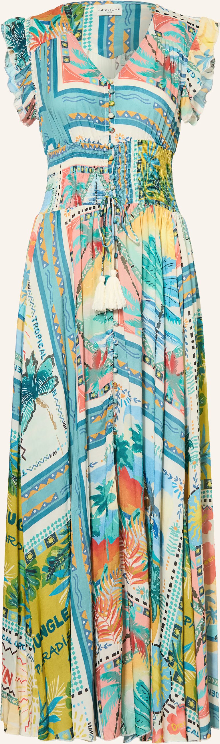 Thumbnail - Miss June Kleid Taly Mit Rüschen blau