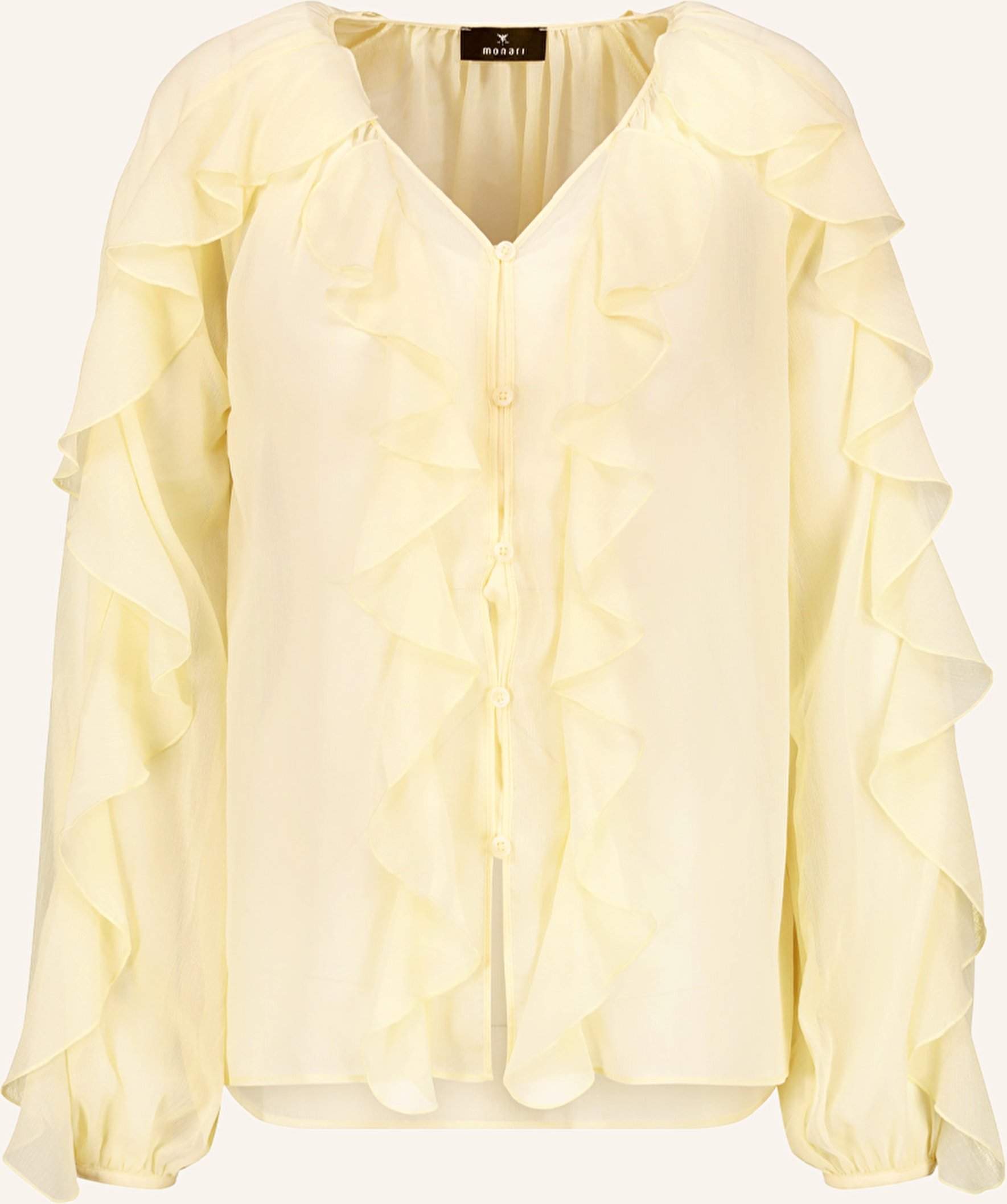 Monari Bluse Mit Volants gelb