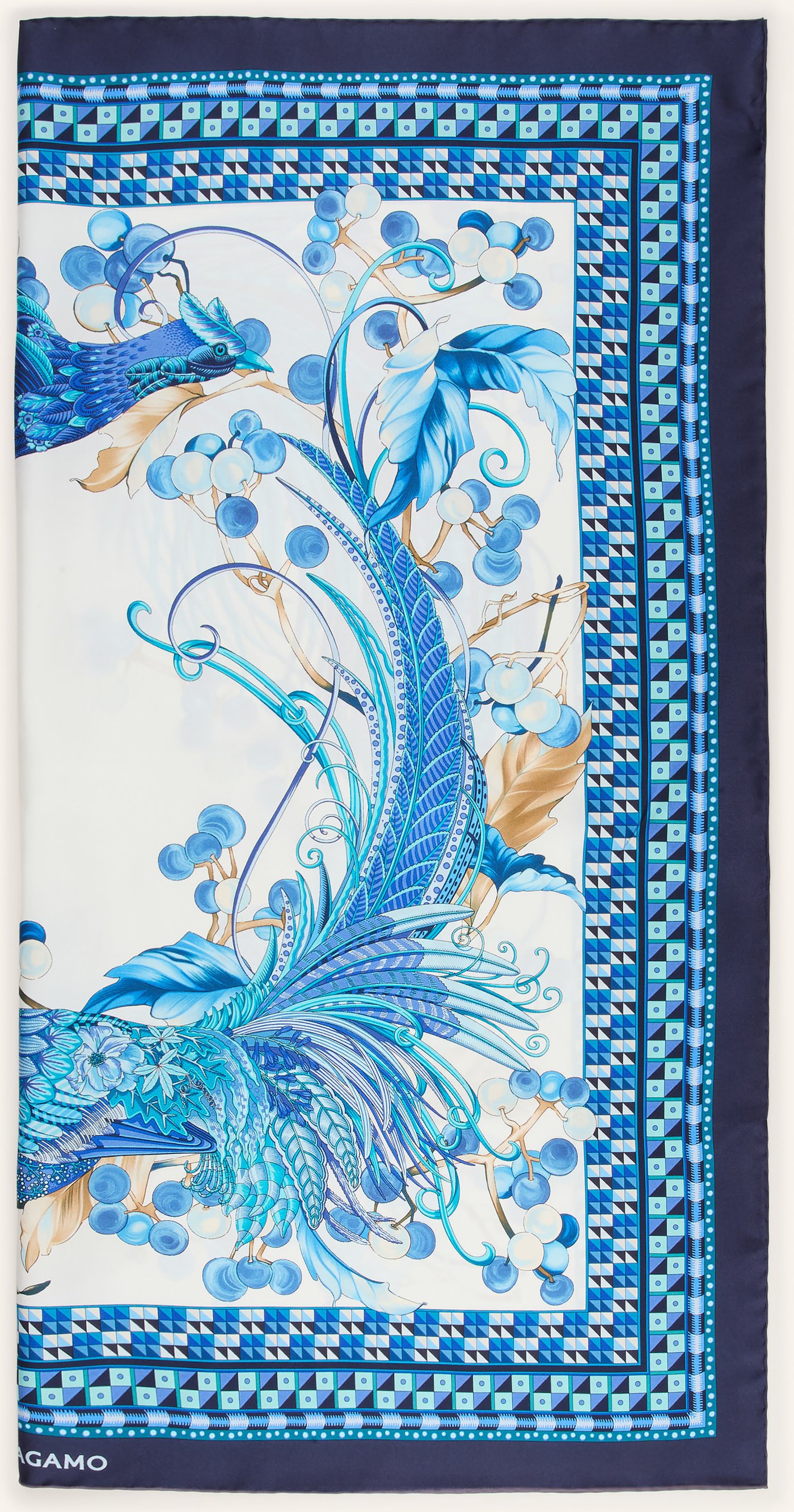 Ferragamo Seidentuch blau