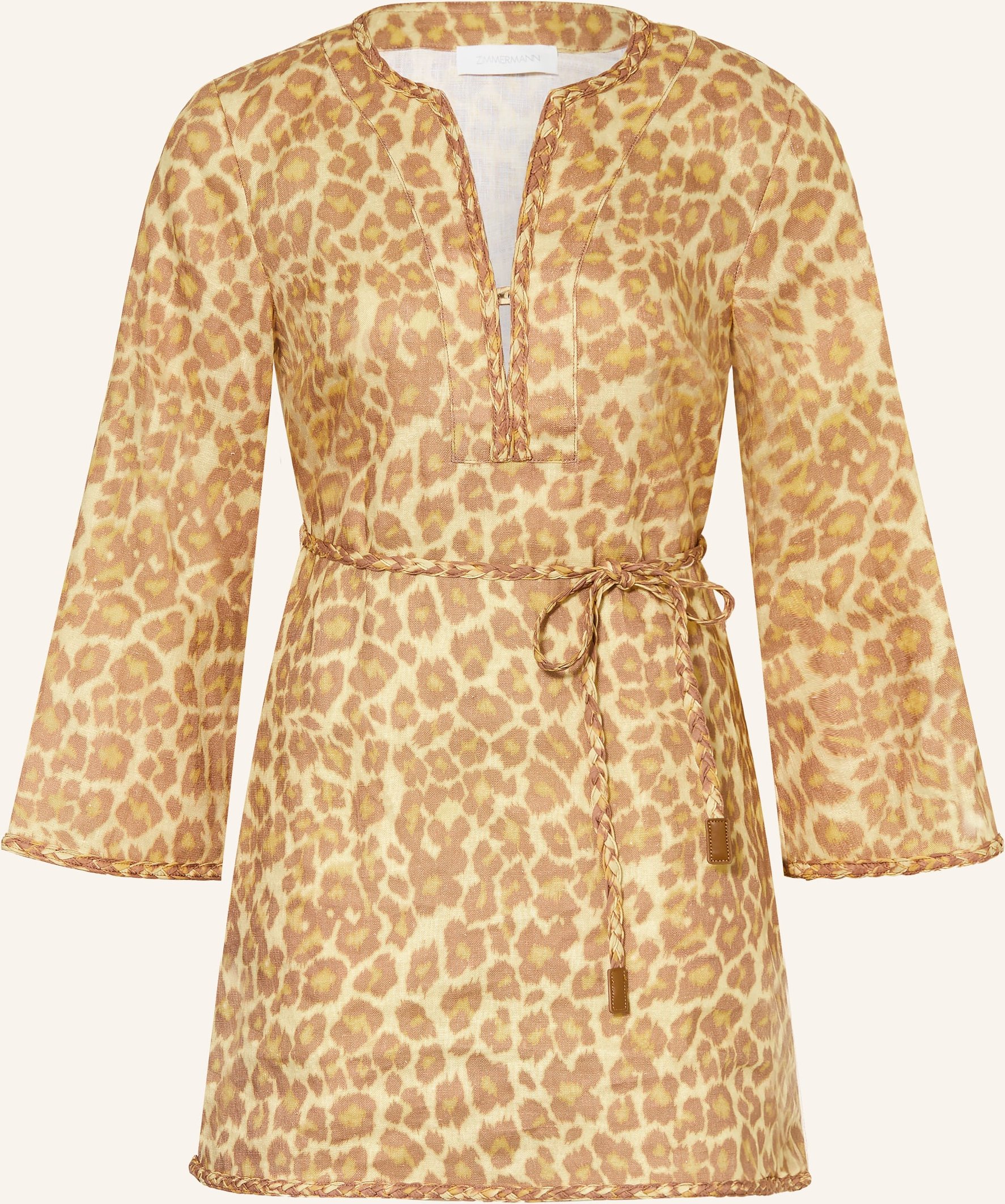 Zimmermann Tunika Awaken Aus Leinen gelb