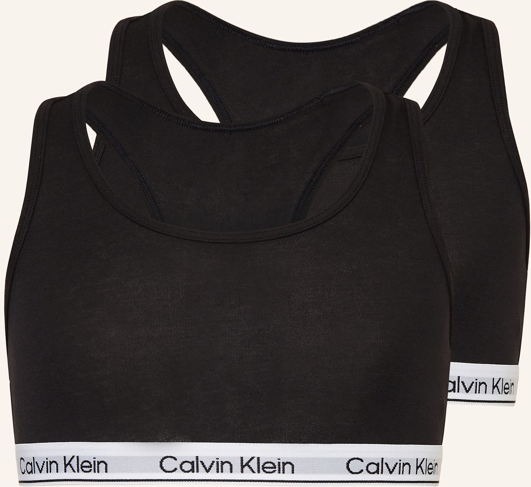 Thumbnail - Calvin Klein 2er-Pack Bustiers Icon Cotton Stretch schwarz