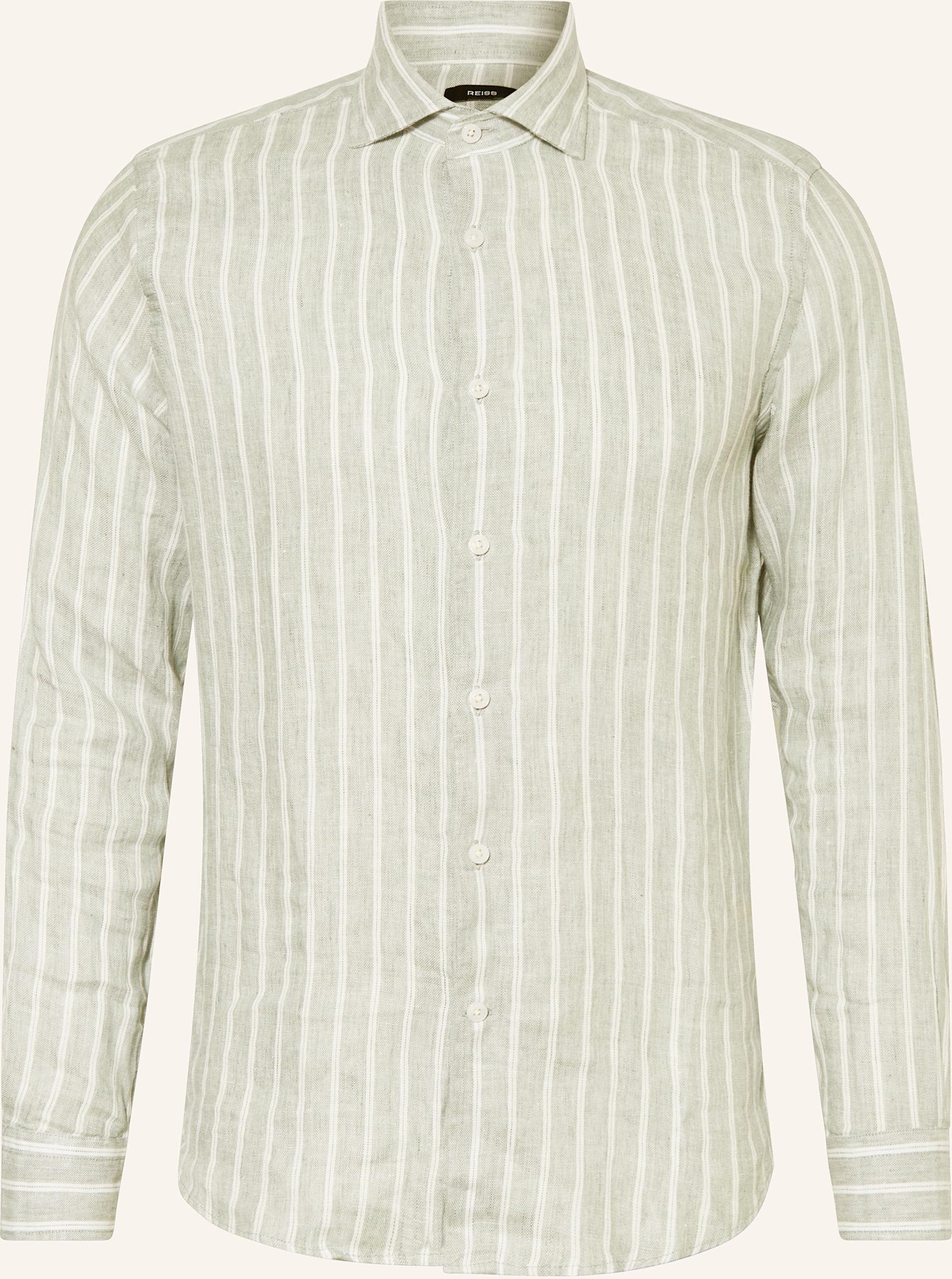 Reiss Leinenhemd Ruban Regular Fit gruen
