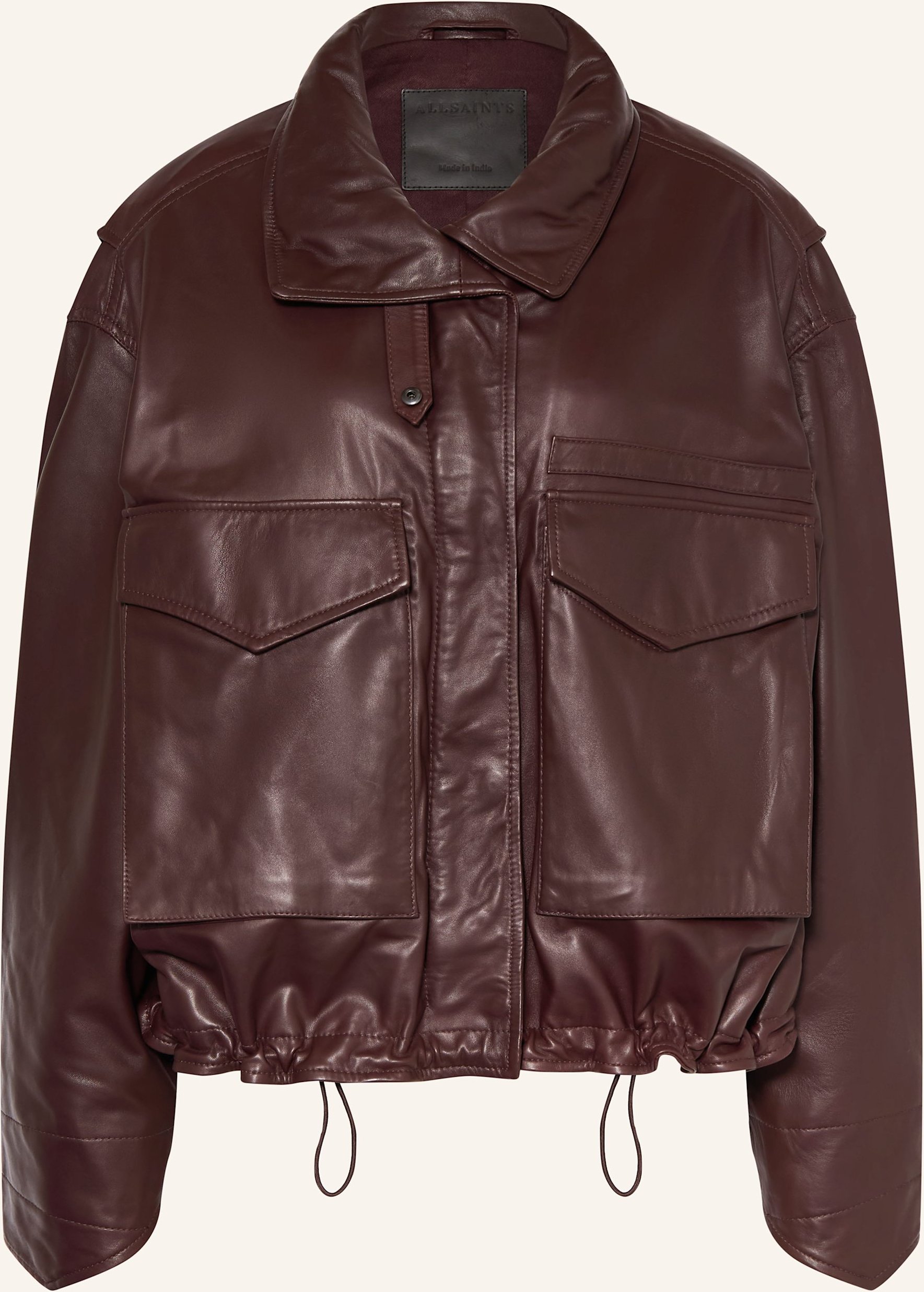 Allsaints Lederjacke Clay rot