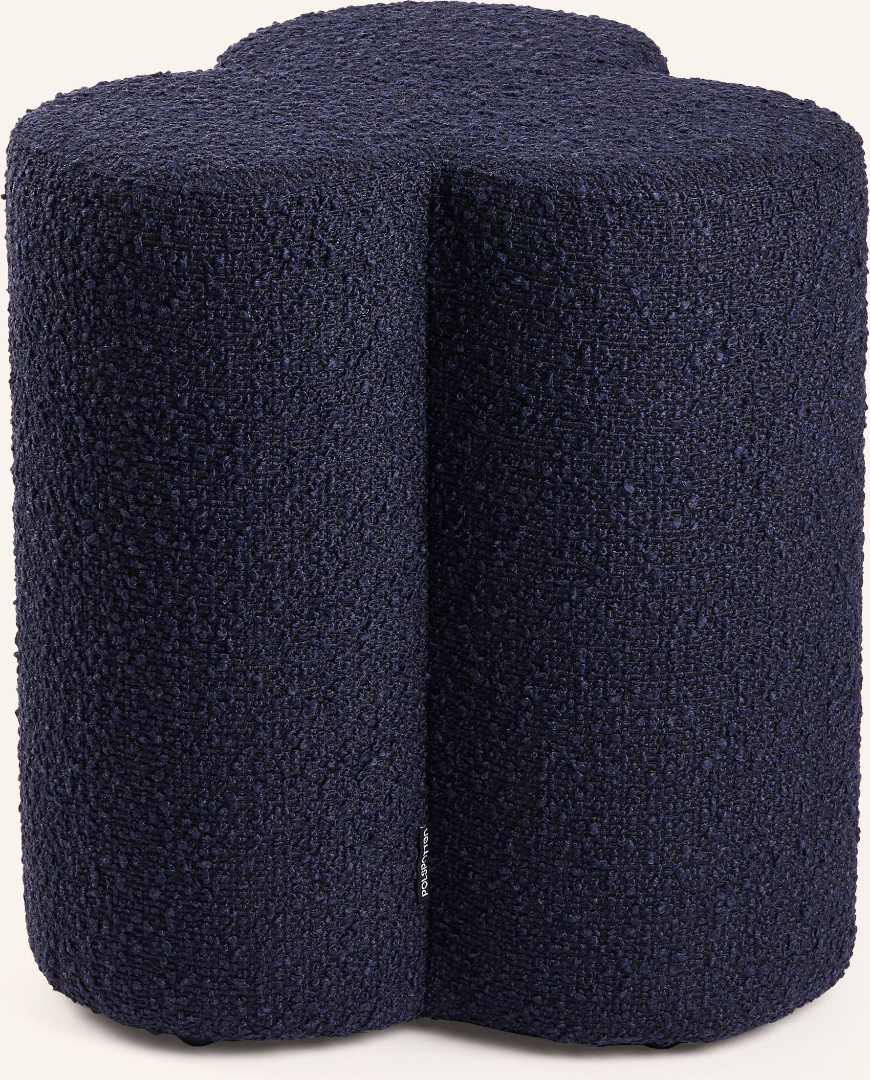Polspotten Bouclé-Hocker Clover blau