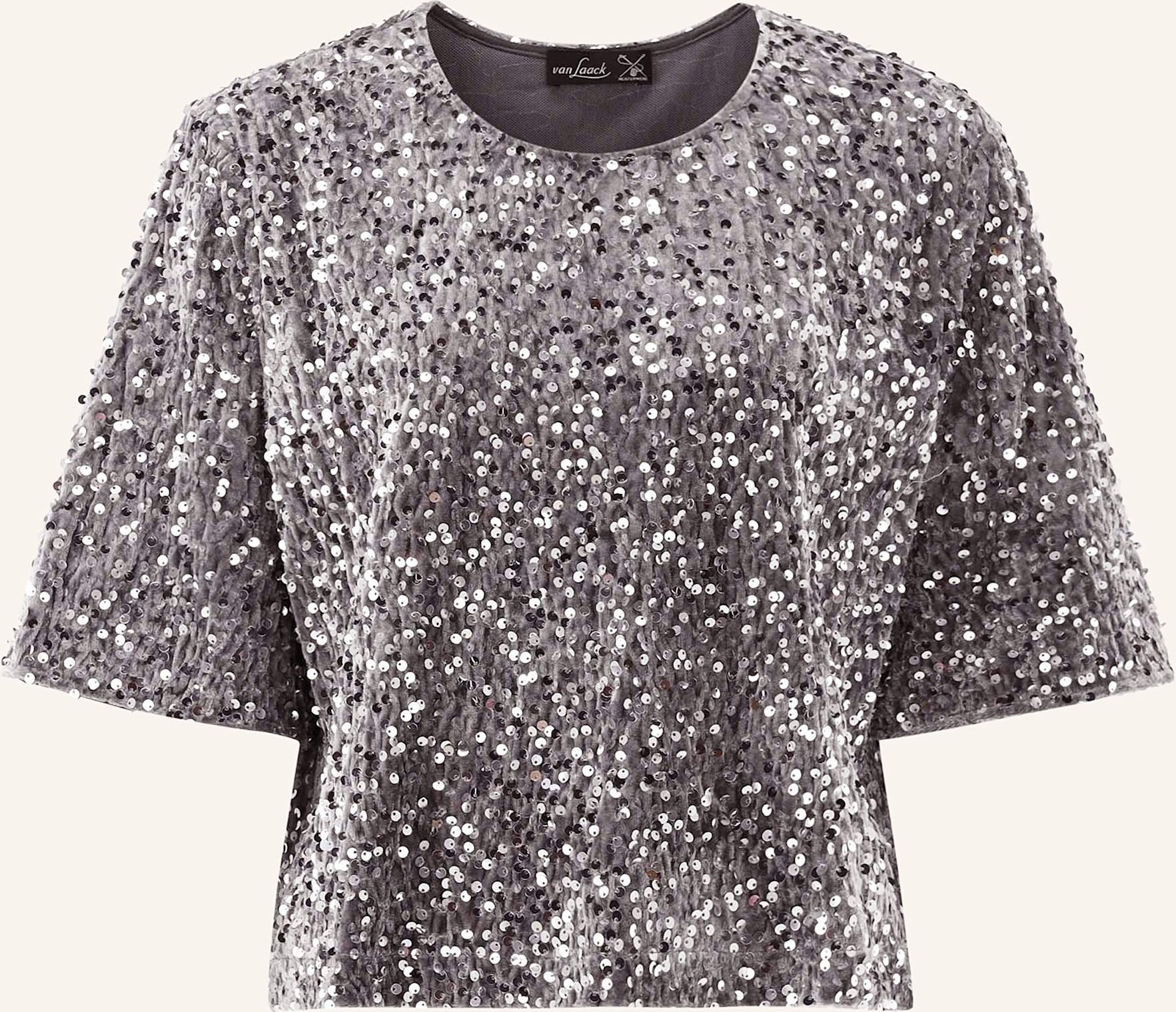 Van Laack Blusenshirt Vl-Jorina-Xx Aus Samt Mit Pailletten silber