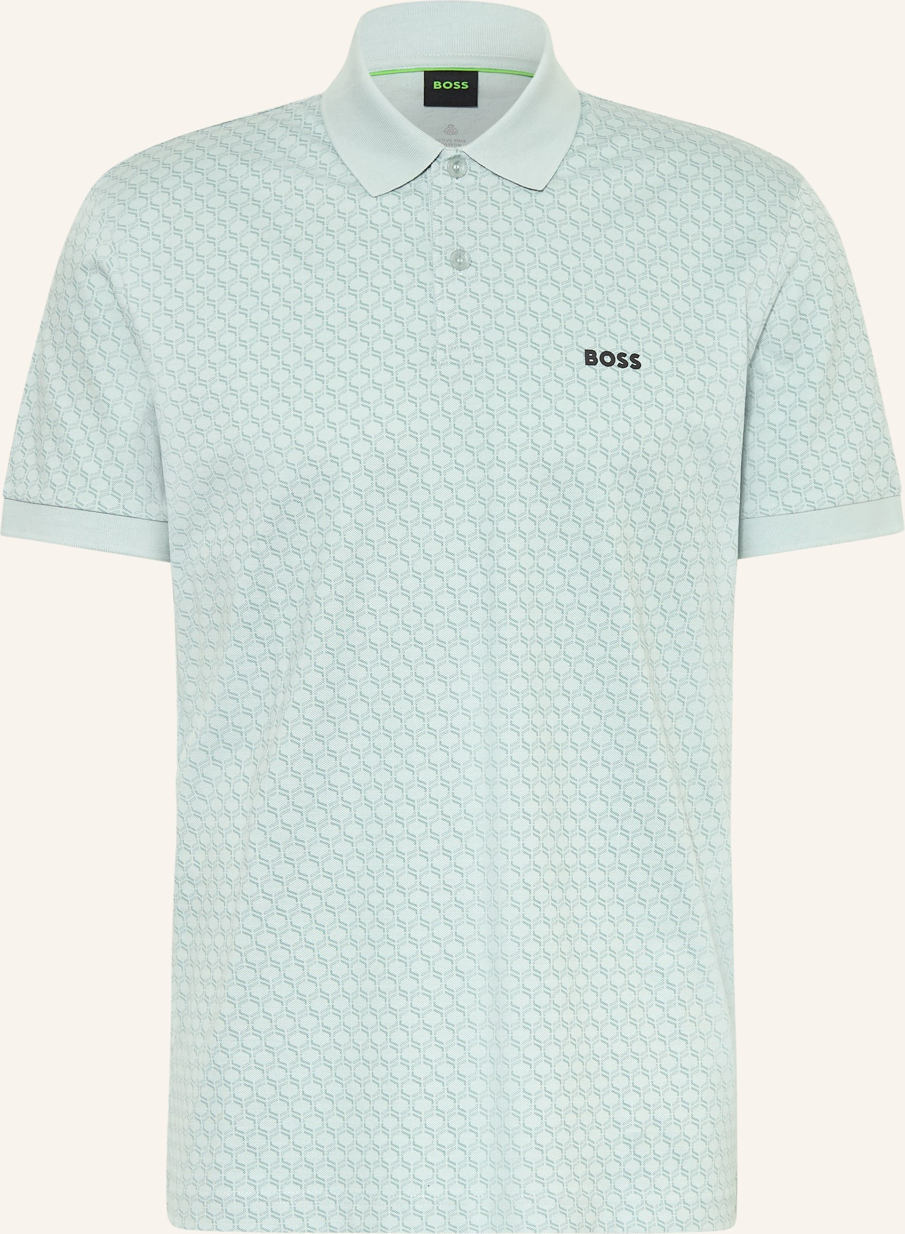 Boss Funktions-Poloshirt Chip Pattern blau