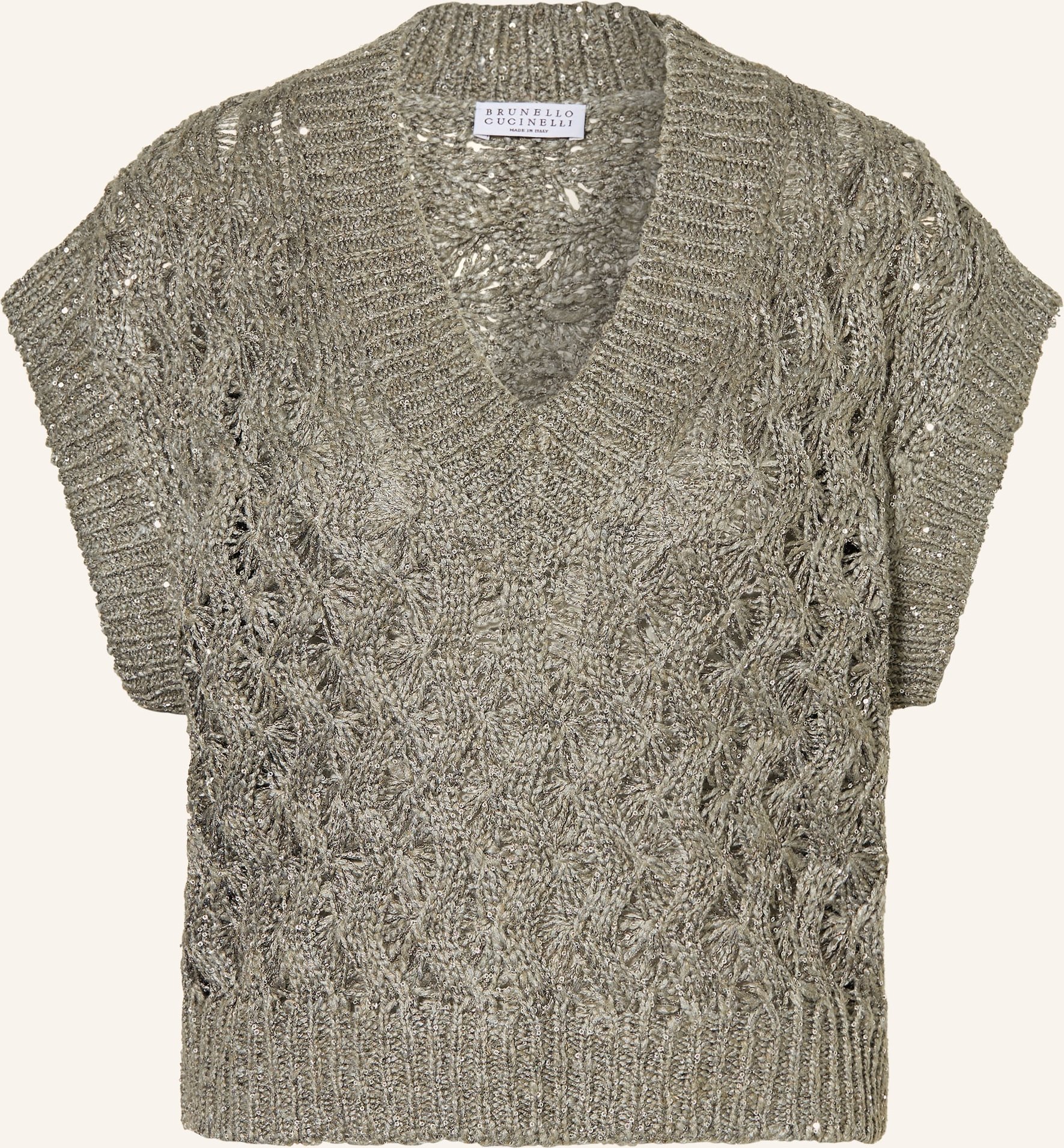 Brunello Cucinelli Strickshirt Mit Pailletten gruen