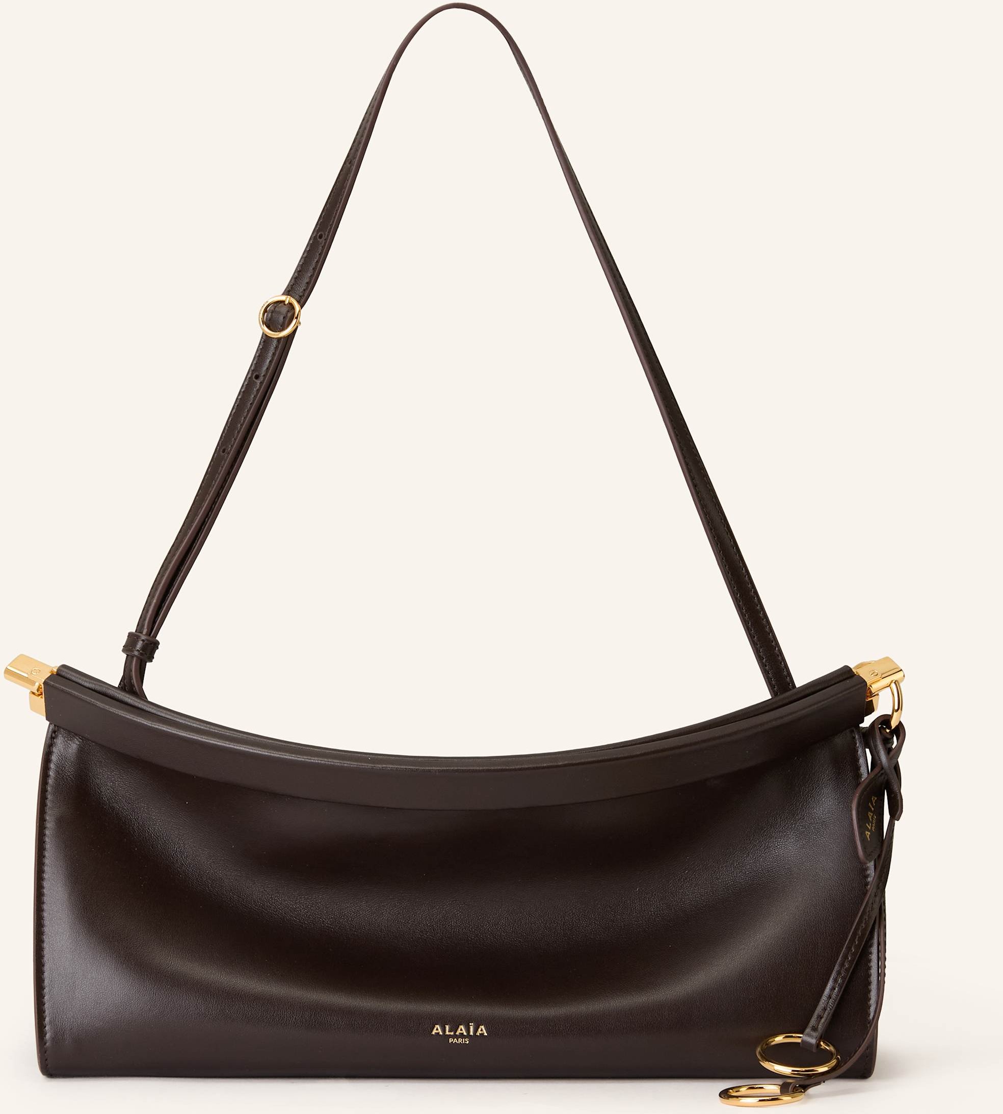 Thumbnail - Alaïa Schultertasche East West Medium braun