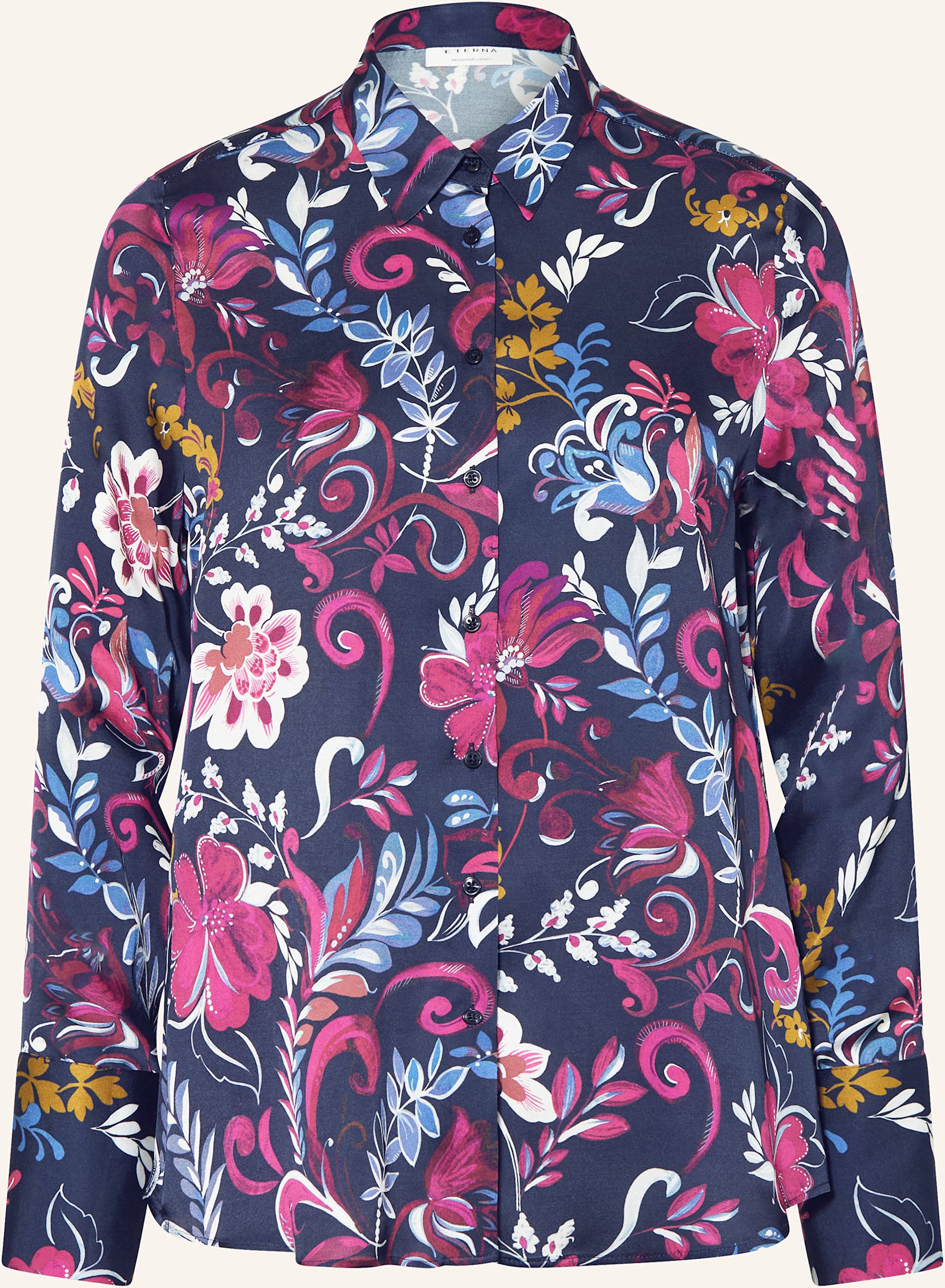 Thumbnail - Eterna Hemdbluse Aus Satin blau