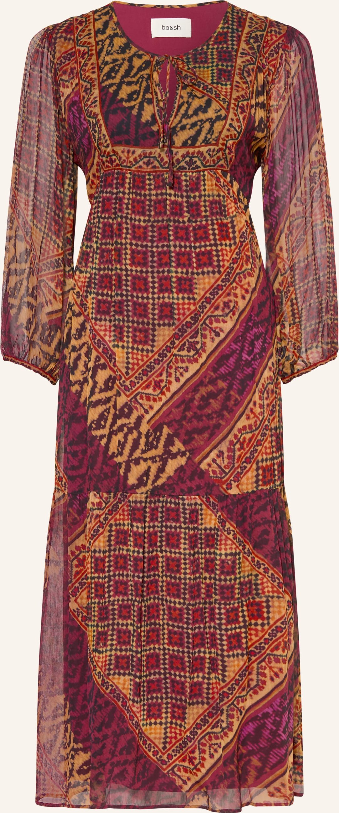 Ba&Sh Kleid Oria Mit Rüschen rot