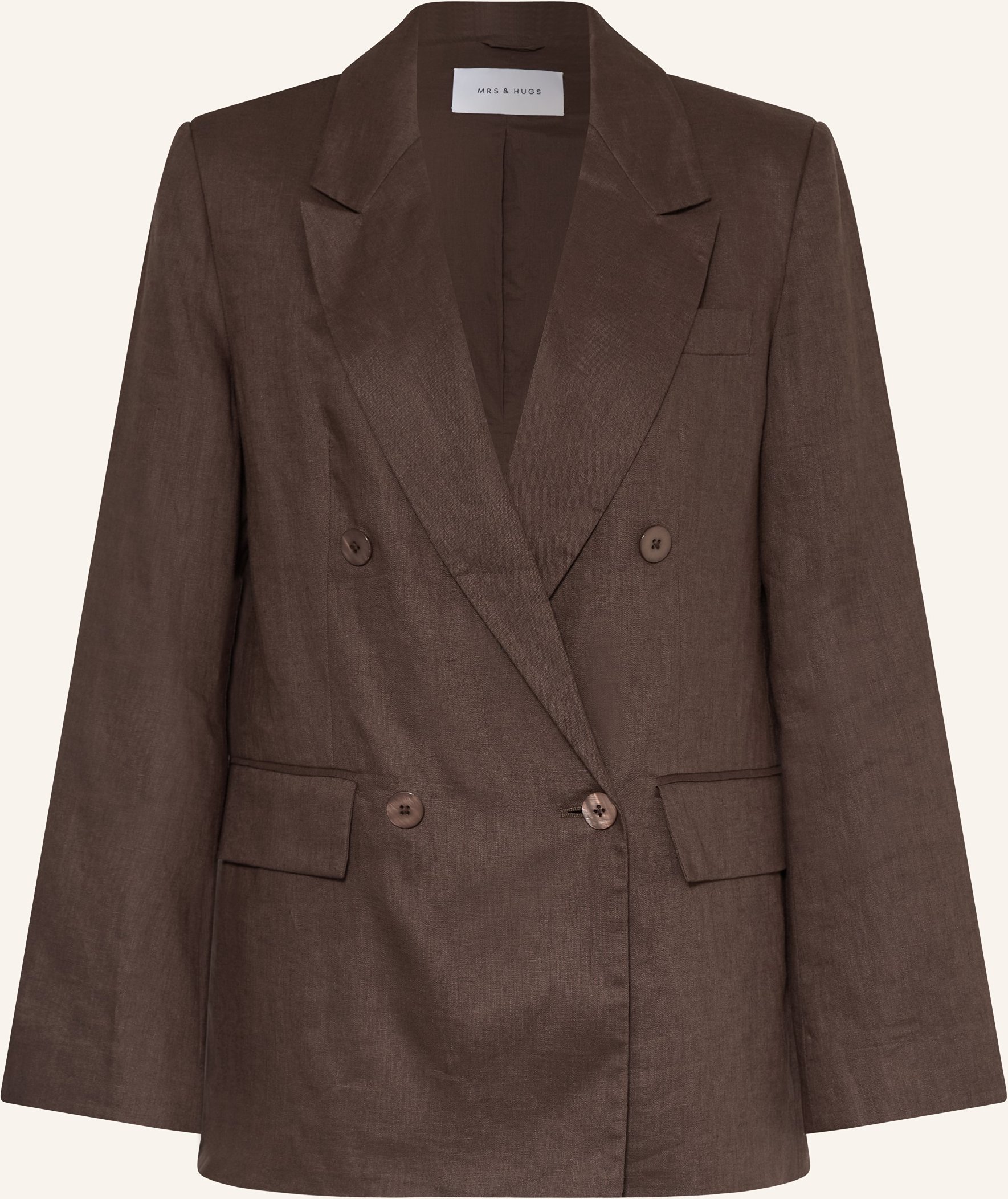 Mrs & Hugs Leinenblazer braun