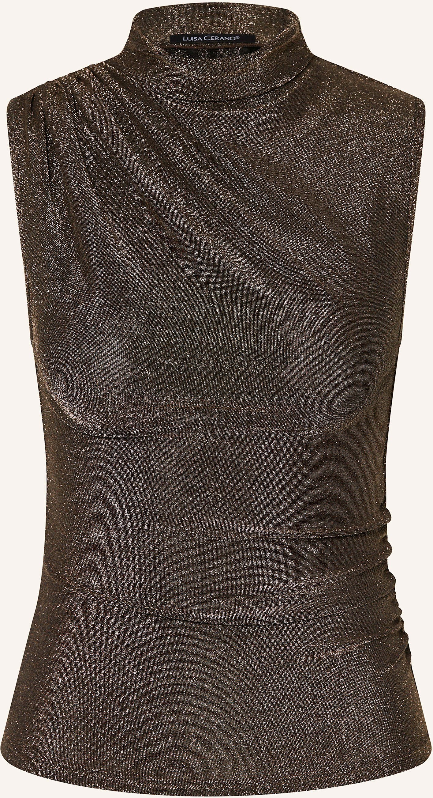 Luisa Cerano Top Mit Glitzergarn braun