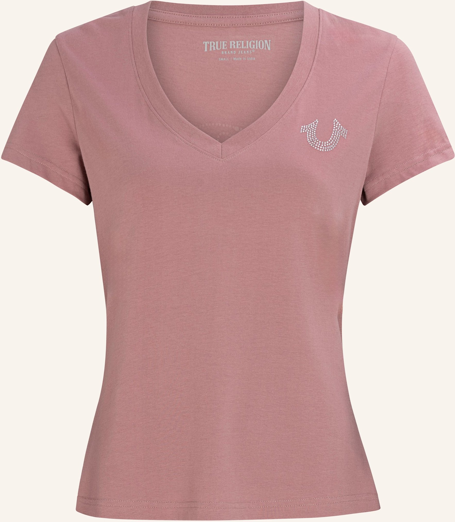 True Religion T-Shirt Buddha Crystal rosa