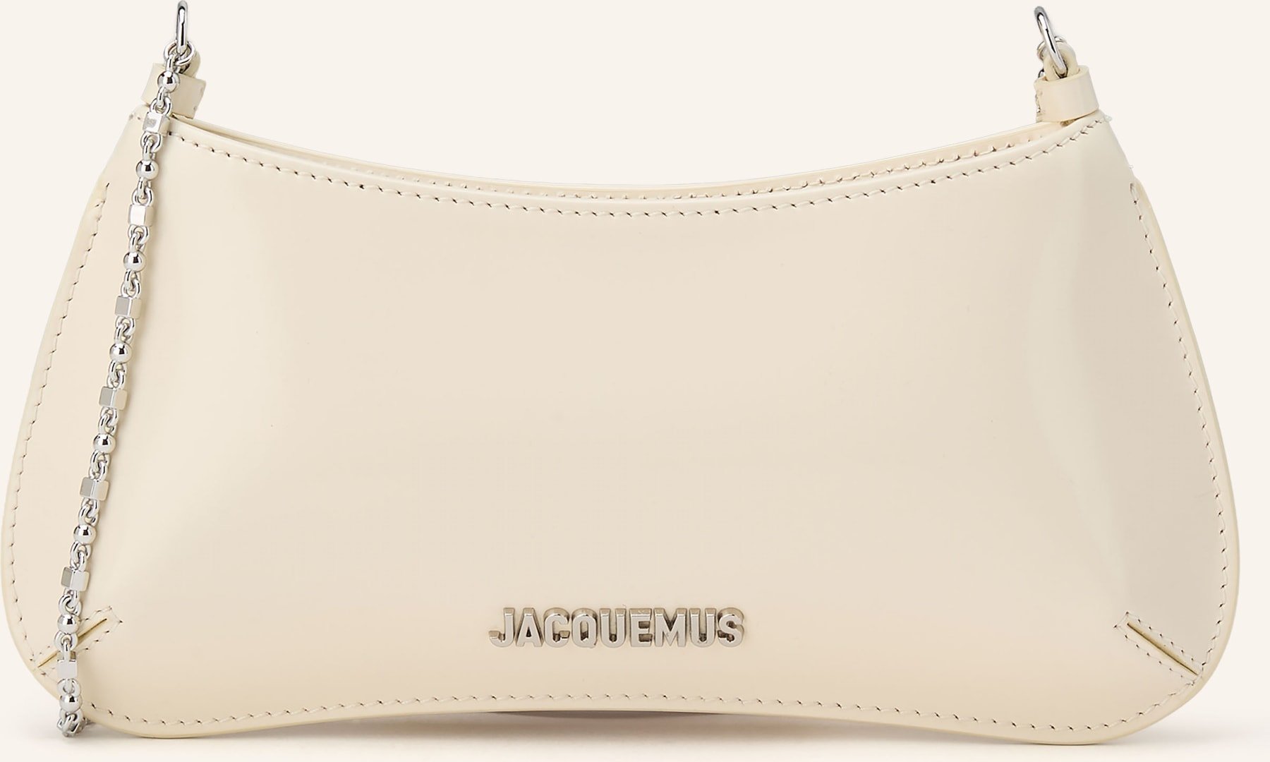 Jacquemus Schultertasche Le Petit Bisou Chaine weiss