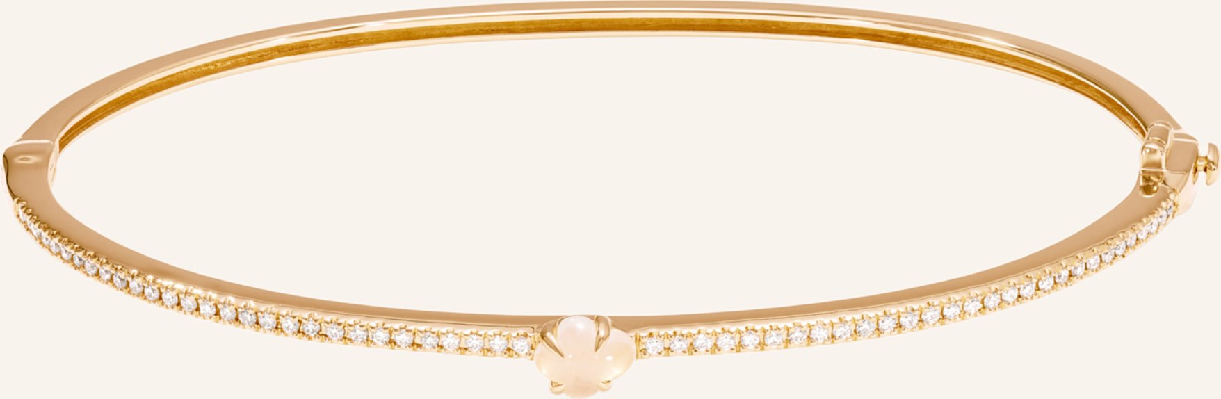 Vieri Armreif Wolke Milchquarz Brillant Pavé rosegold