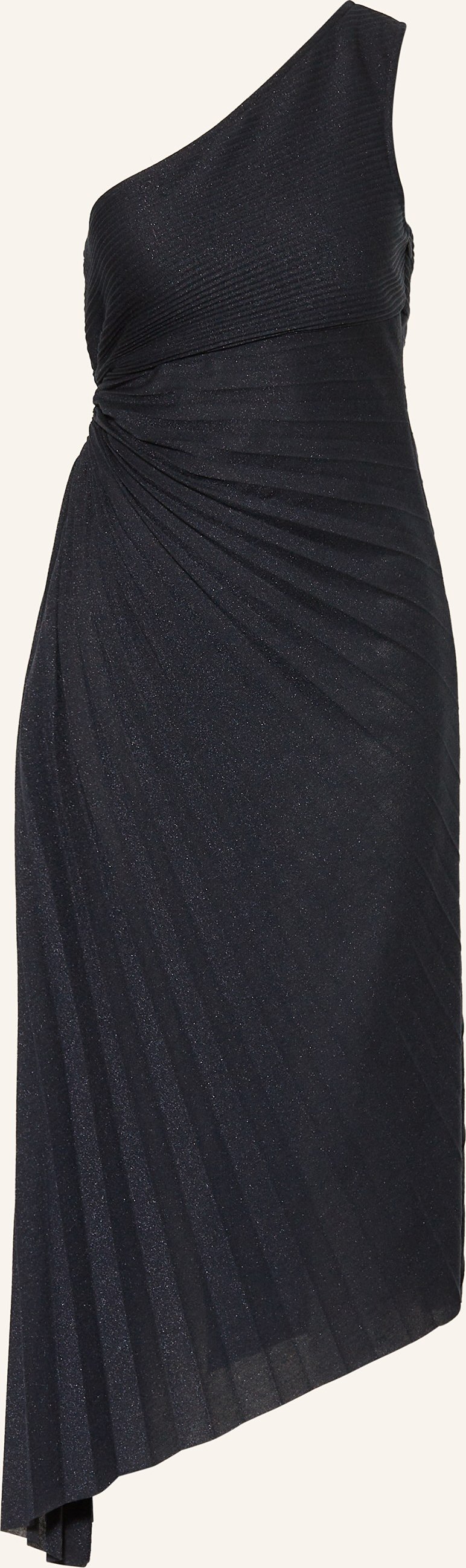 V By Vera Mont Cocktailkleid Mit Plissees Und Glitzergarn blau