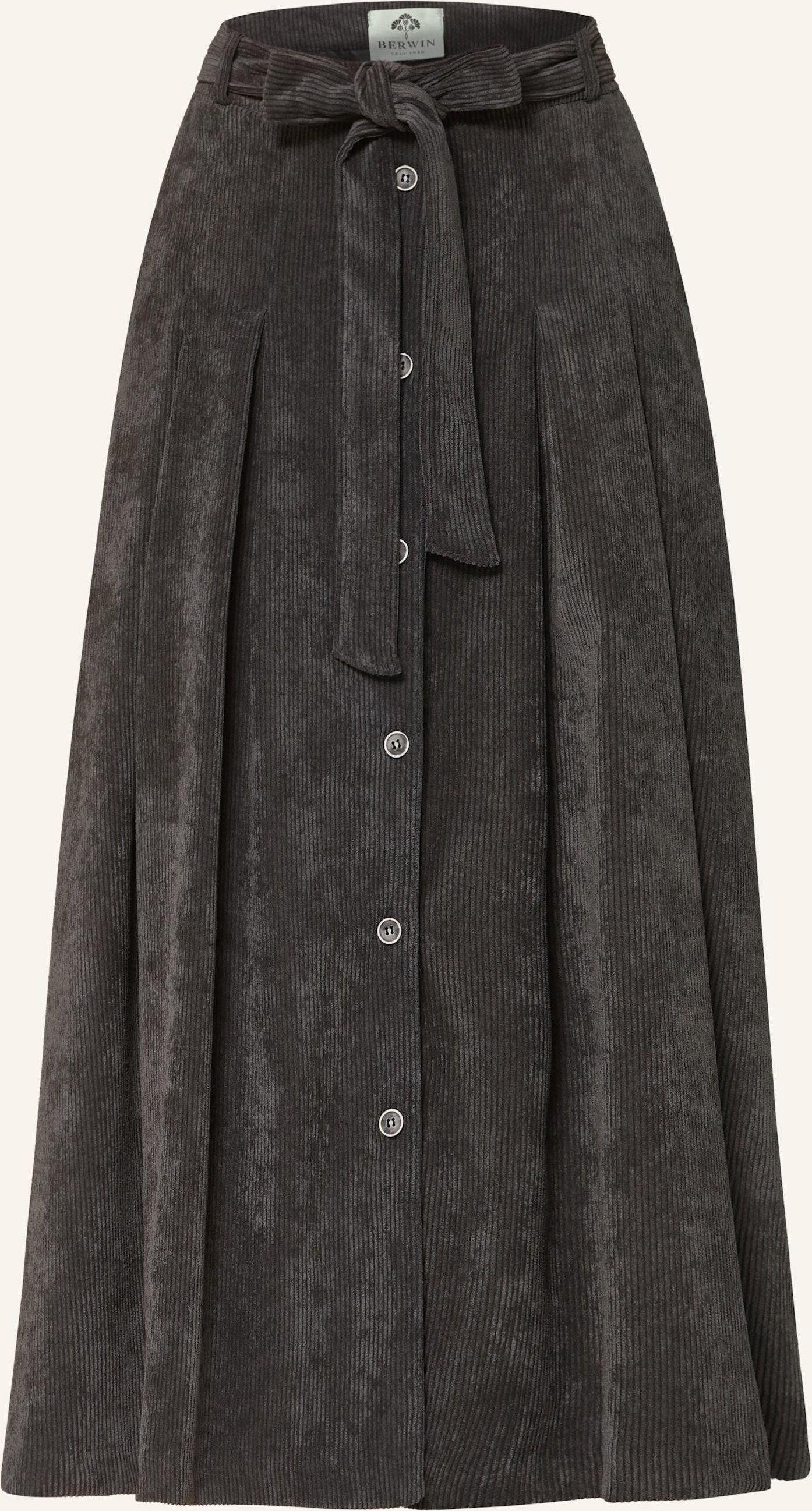Berwin & Wolff Trachtenrock Aus Cord grau